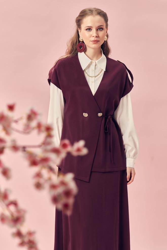 Hijab-Kleidung BEIGE MODALES RÖCKCHEN-SET 46444 - ALVİNA
