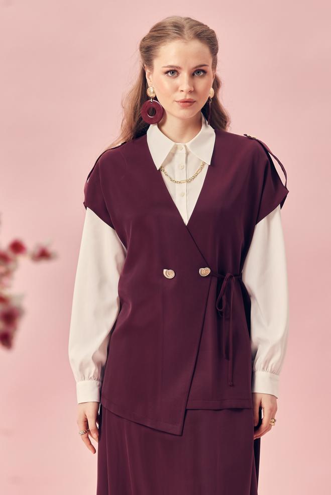 Hijab-Kleidung BEIGE MODALES RÖCKCHEN-SET 46444 - ALVİNA