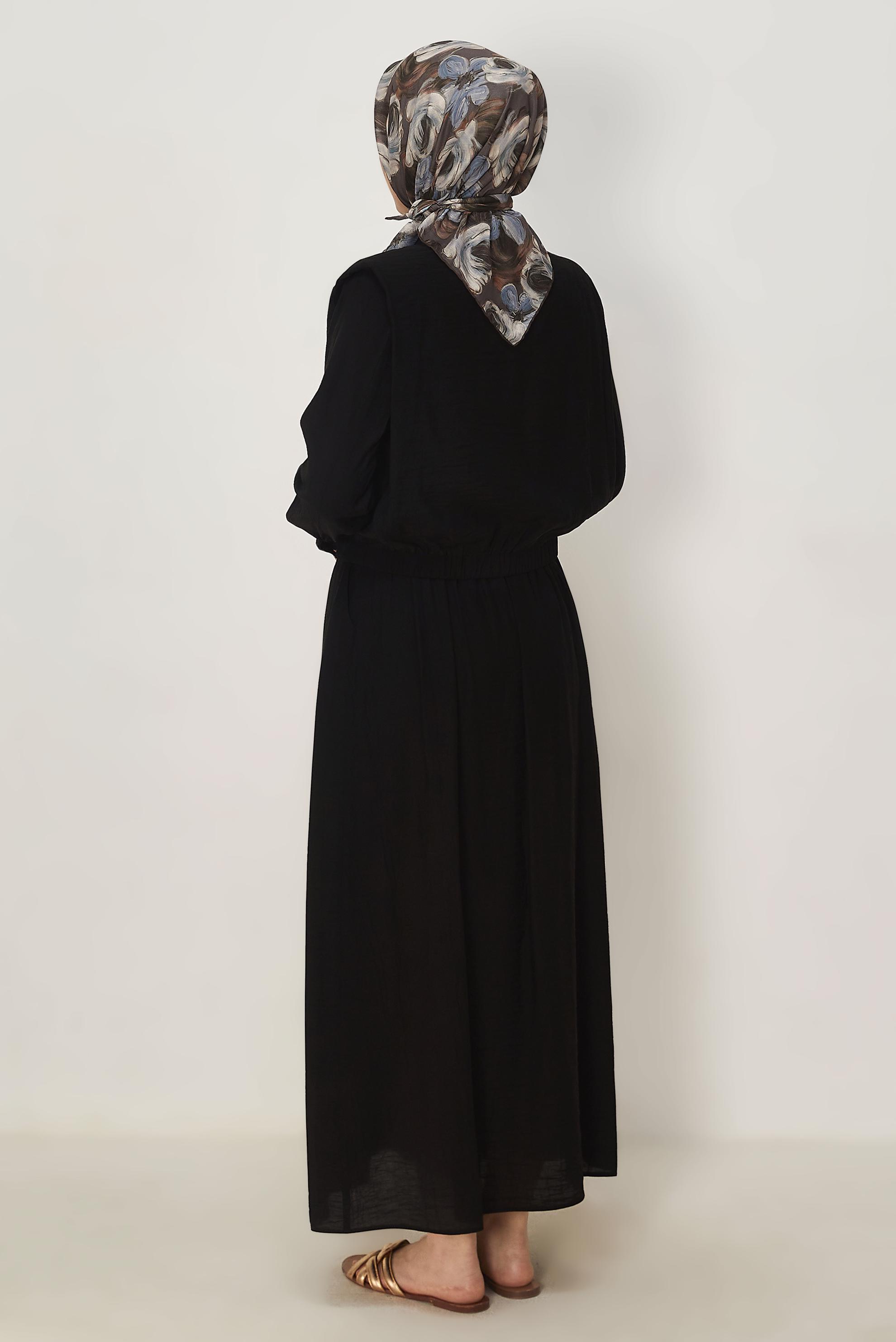 Tesettür giyim SİYAH 46491 ÇİLEK 2 Lİ ETEKLİ TK.38-42 TEK 40