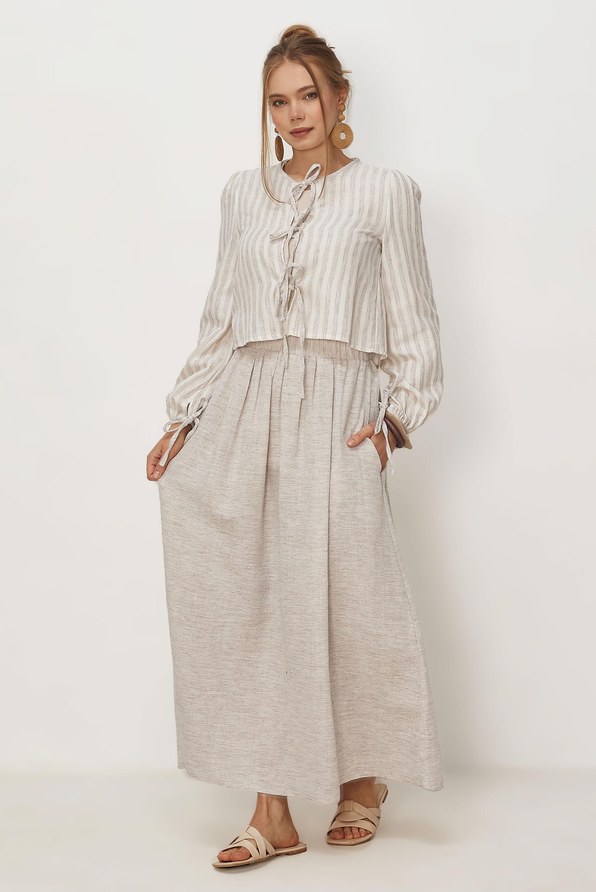 Vêtements hijab BRUN ENSEMBLE JUPE EN MOUSSELINE 46492