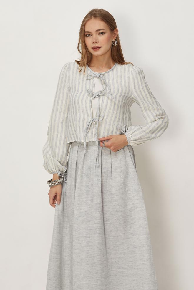 Tesettür giyim LACİVERT ETEKLİ MÜSLİN TAKIM 46492 - ALVİNA