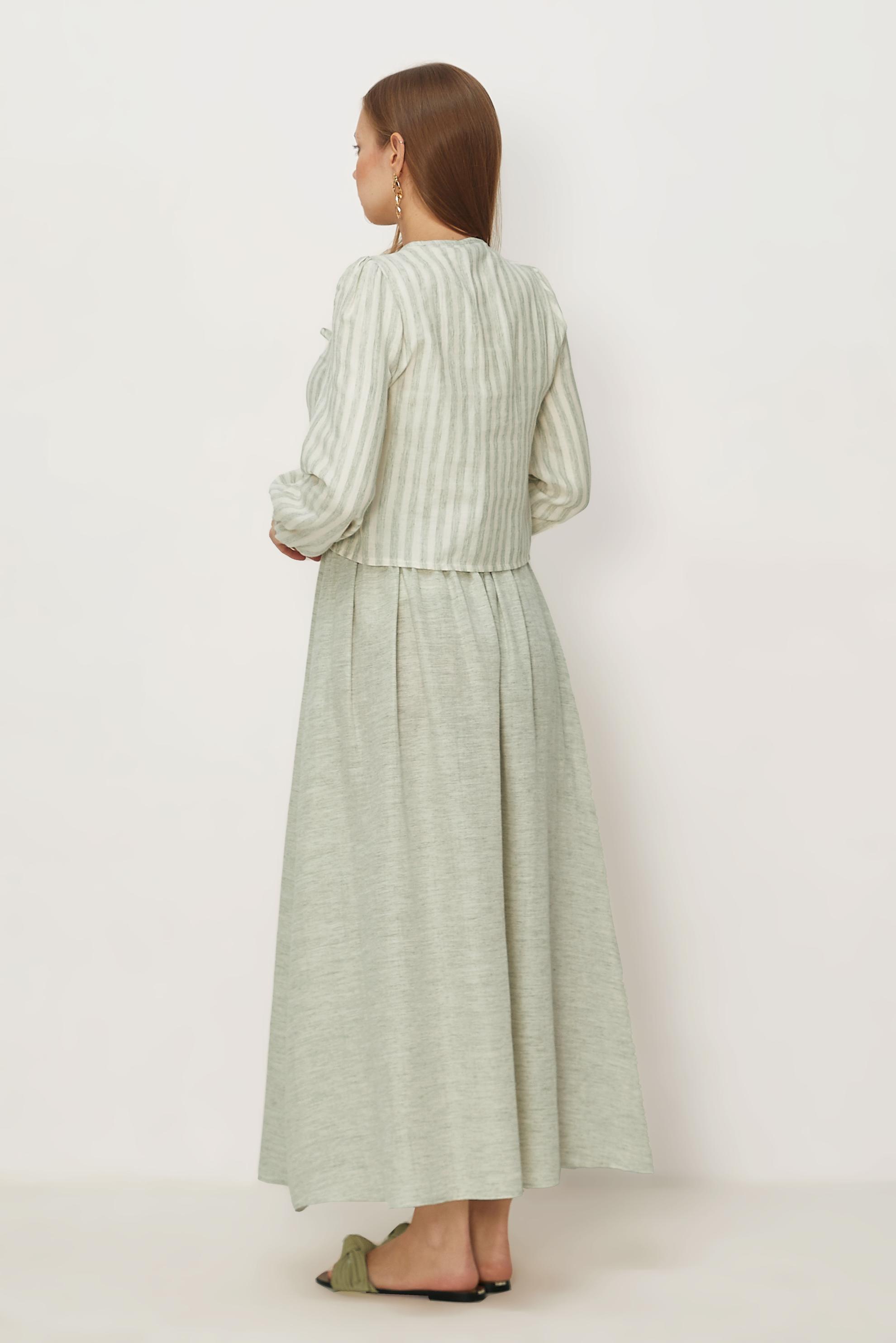 Tesettür giyim BEJ ETEKLİ MÜSLİN TAKIM 46492