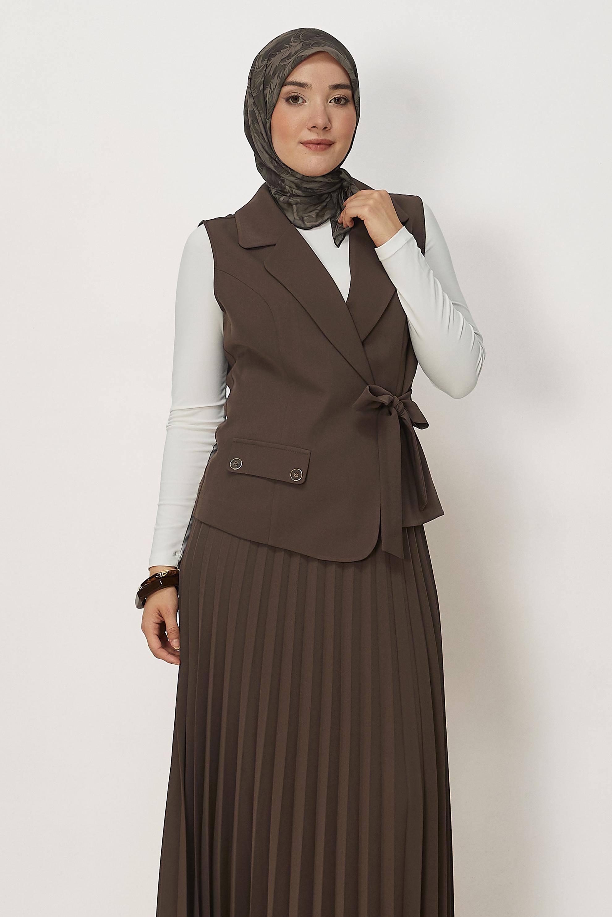 Tesettür giyim VİZON 46678 43961 2 Lİ ETEK.TK.38-46 TEK 40