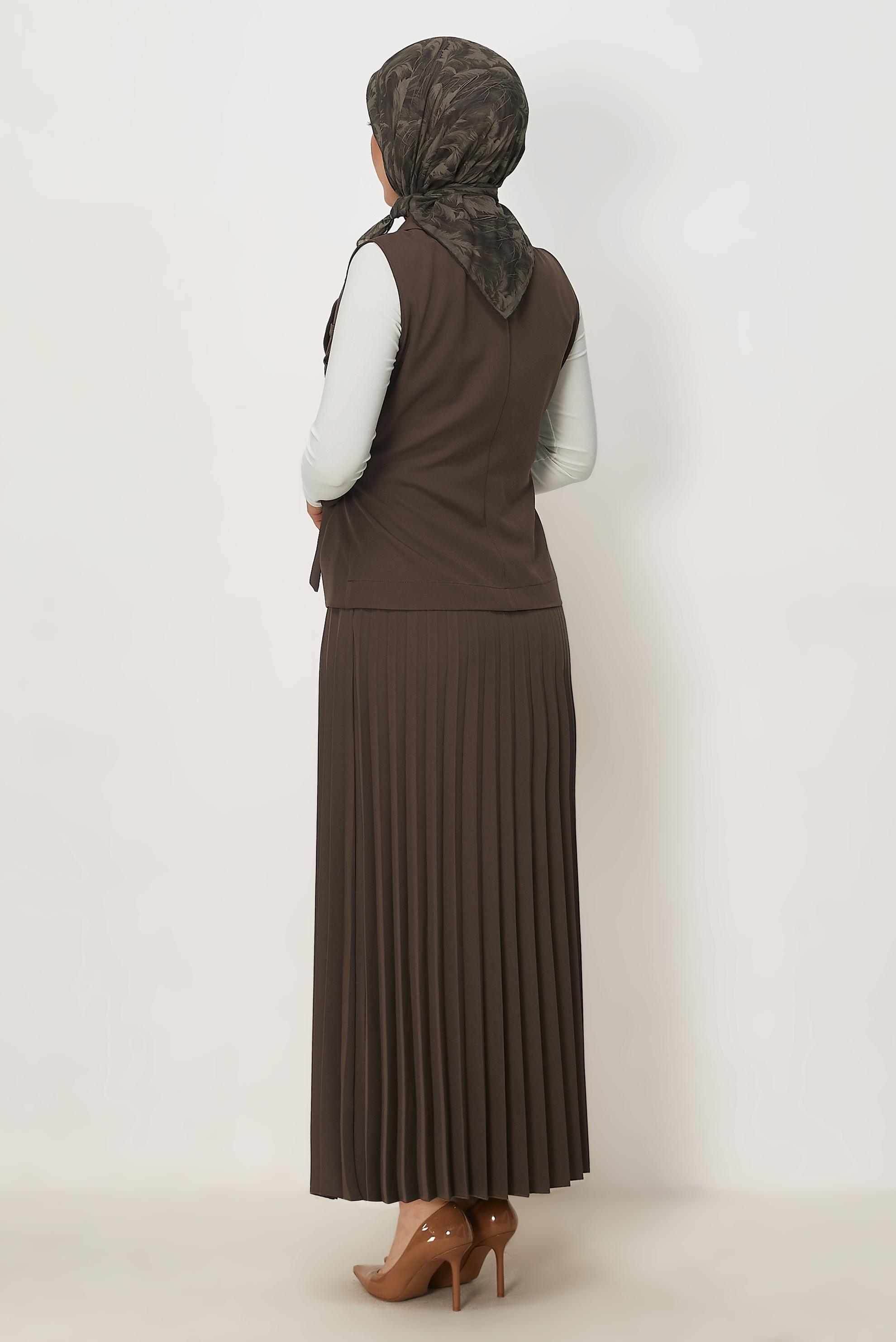Tesettür giyim VİZON 46678 43961 2 Lİ ETEK.TK.38-46 TEK 40