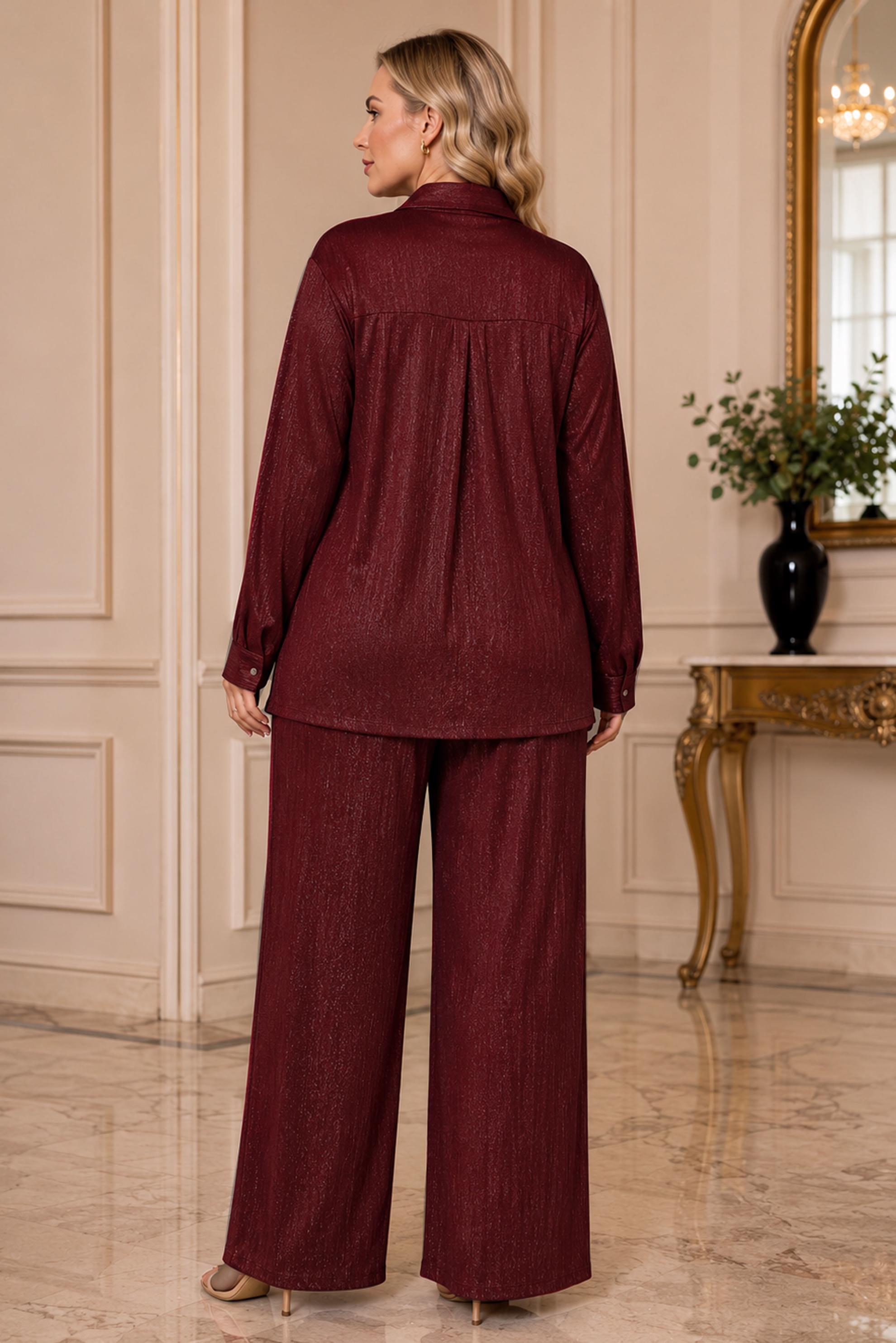 Vêtements hijab BEIGE ENSEMBLE PANTALON DÉTAILLÉ GEMME 20754
