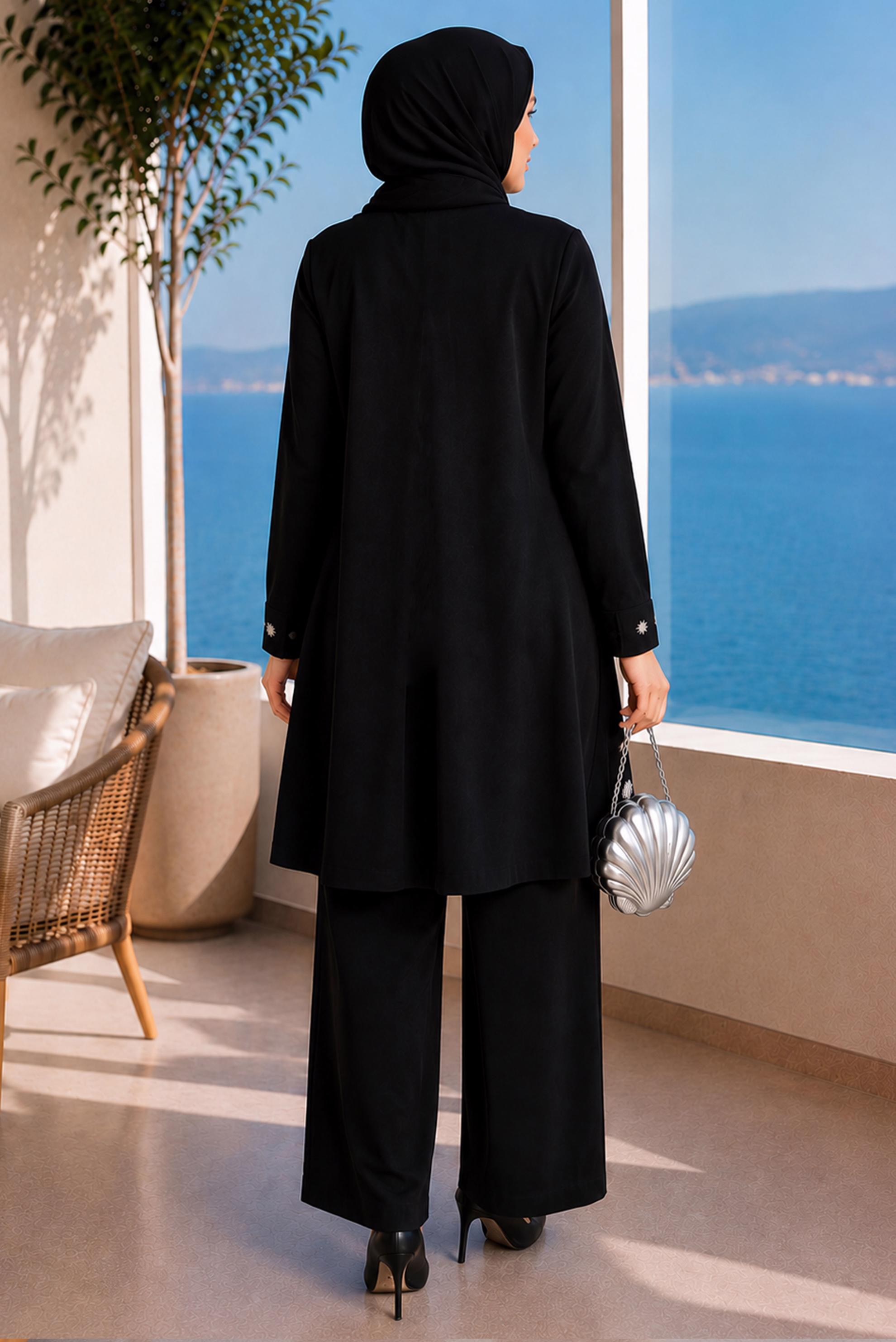Hijab clothing BLACK PLUS SIZE PANTSUIT 20958
