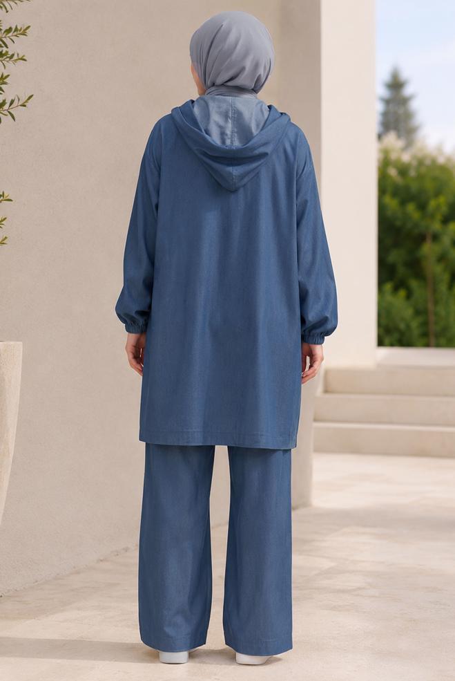 Tesettür giyim BEJ 20960 TENCEL 2175 2Lİ PANT TK 42-48 - ALVİNA