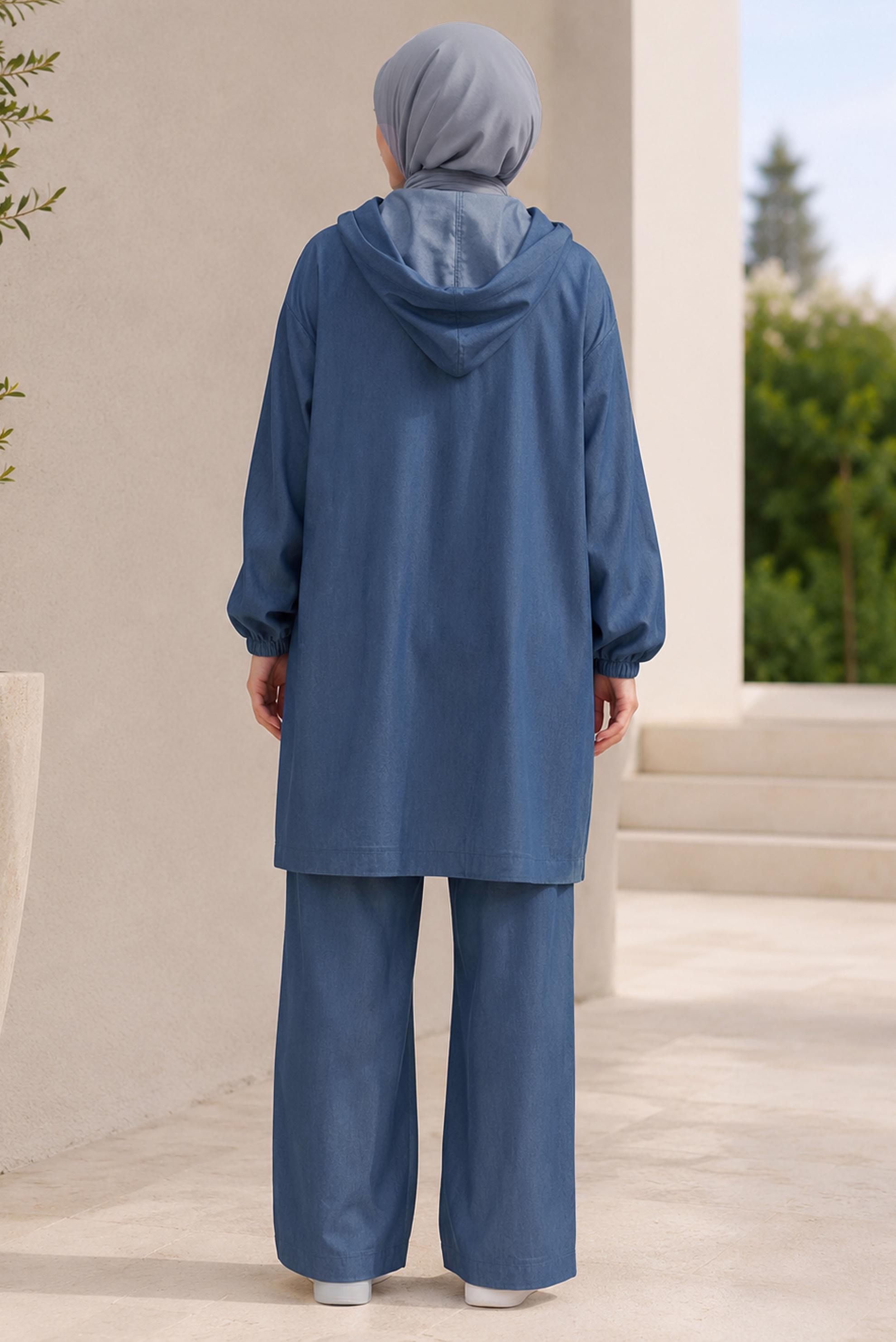 Tesettür giyim BEJ 20960 TENCEL 2175 2Lİ PANT TK 42-48