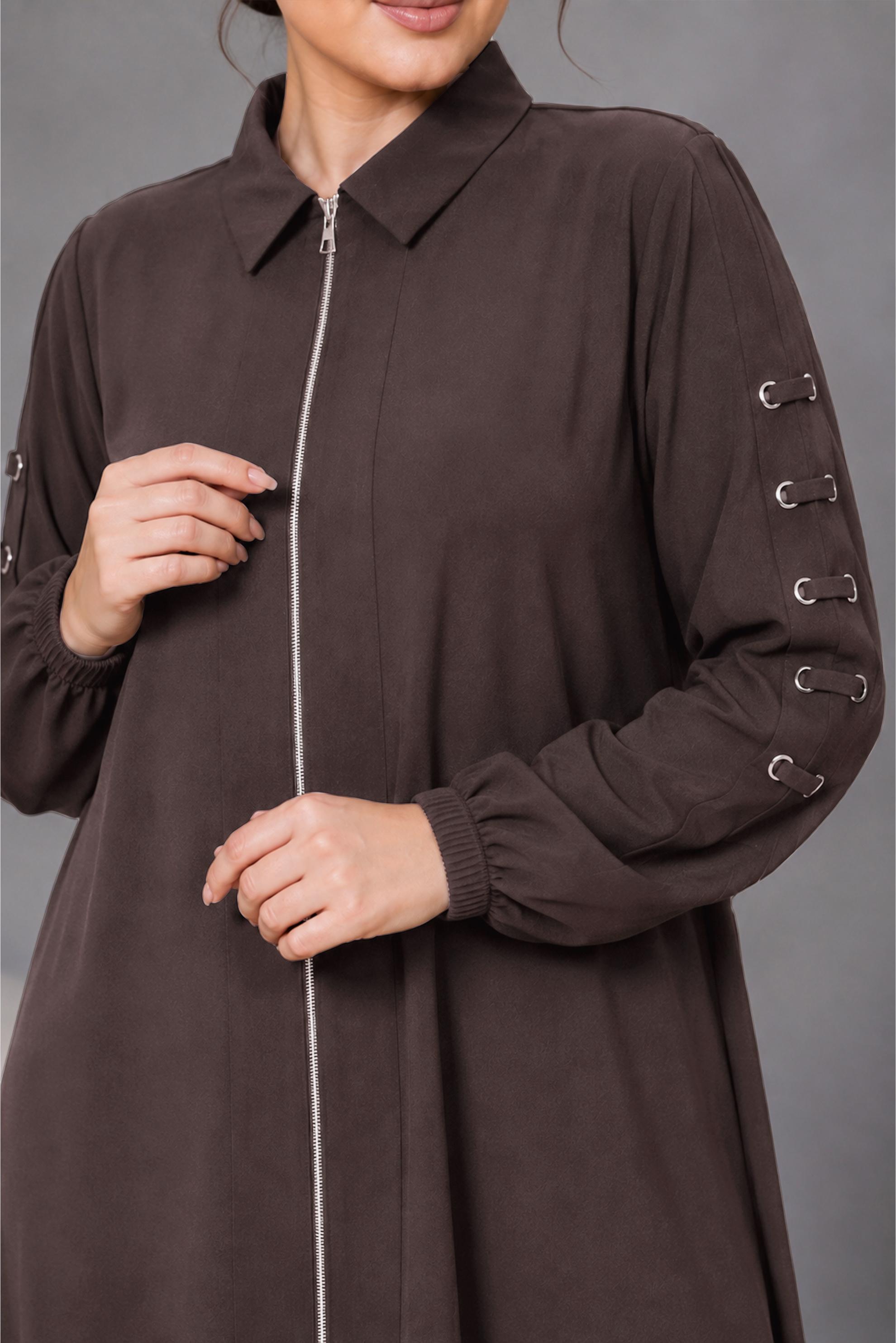 Hijab clothing BROWN PLUS SIZE MODAL PANTSUIT 21040