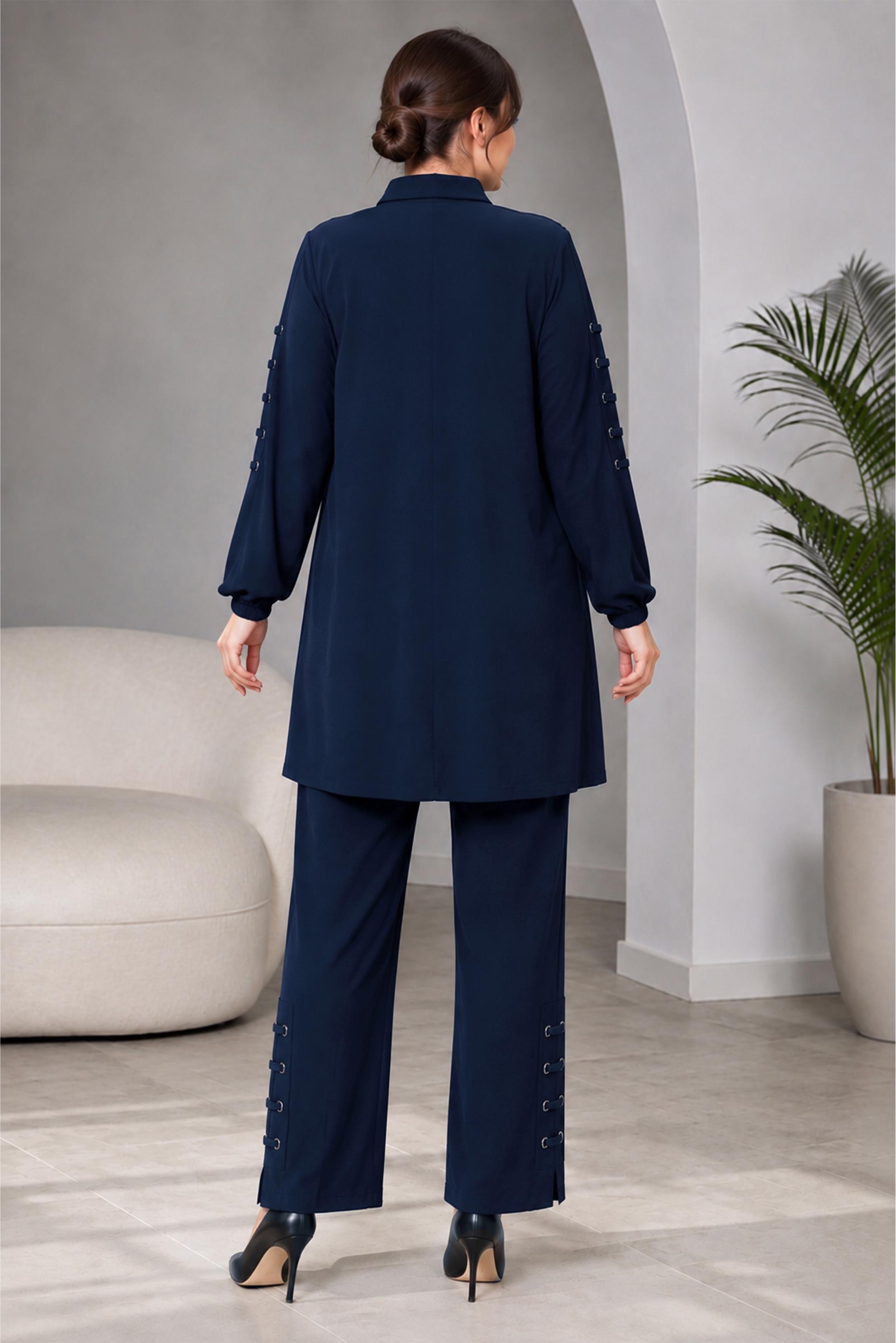 Hijab clothing NAVY BLUE PLUS SIZE MODAL PANTSUIT 21040