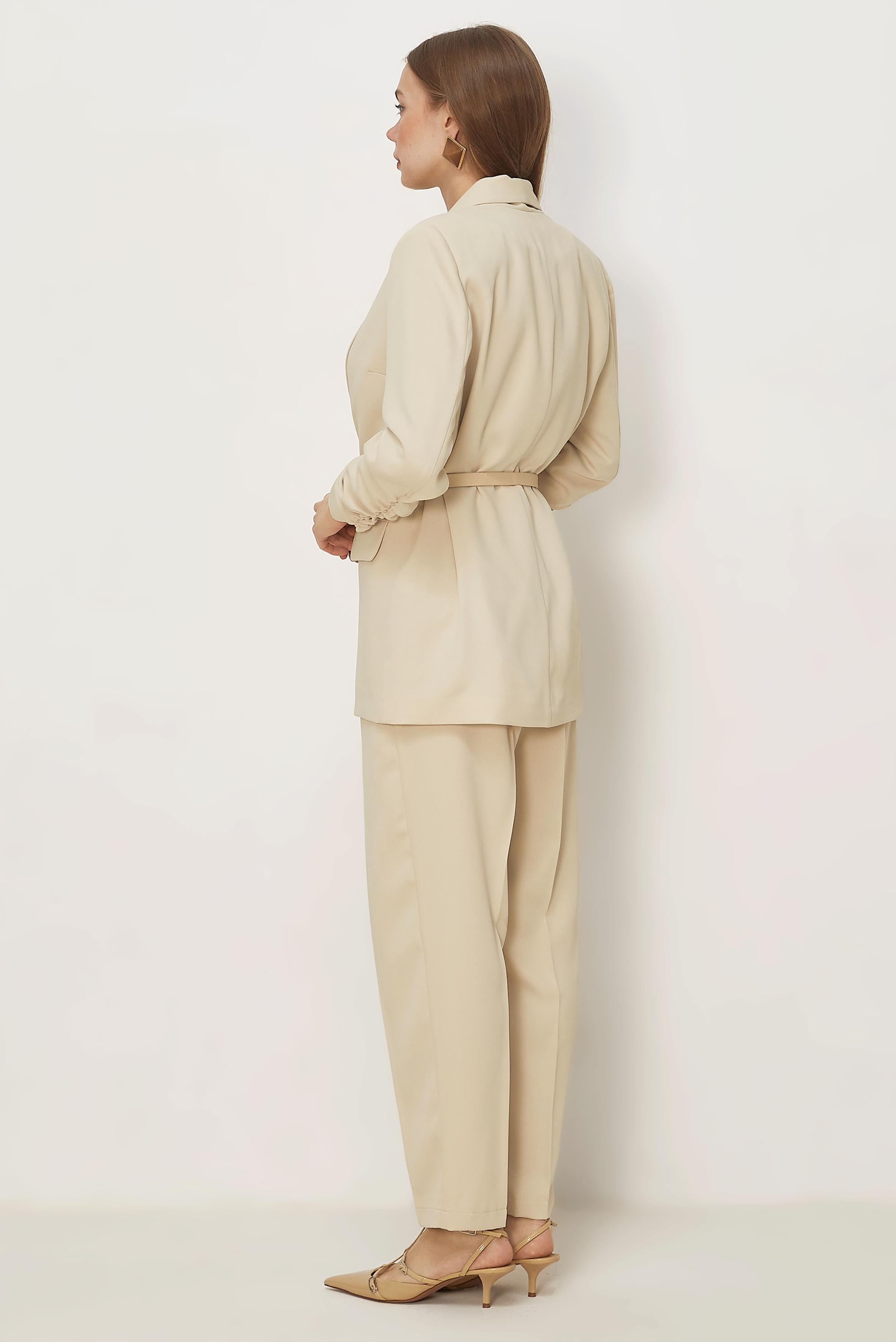 Hijab-Kleidung BEIGE HOSENANZUG MIT GÜRTEL 30550