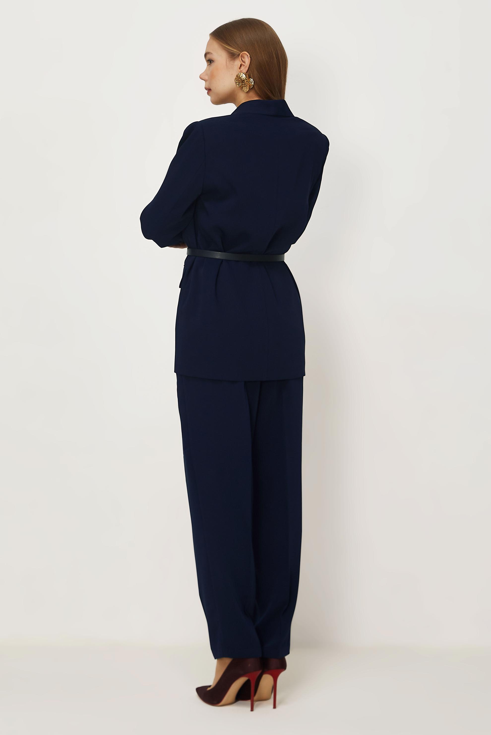 Hijab-Kleidung NAVY BLAU HOSENANZUG MIT GÜRTEL 30550