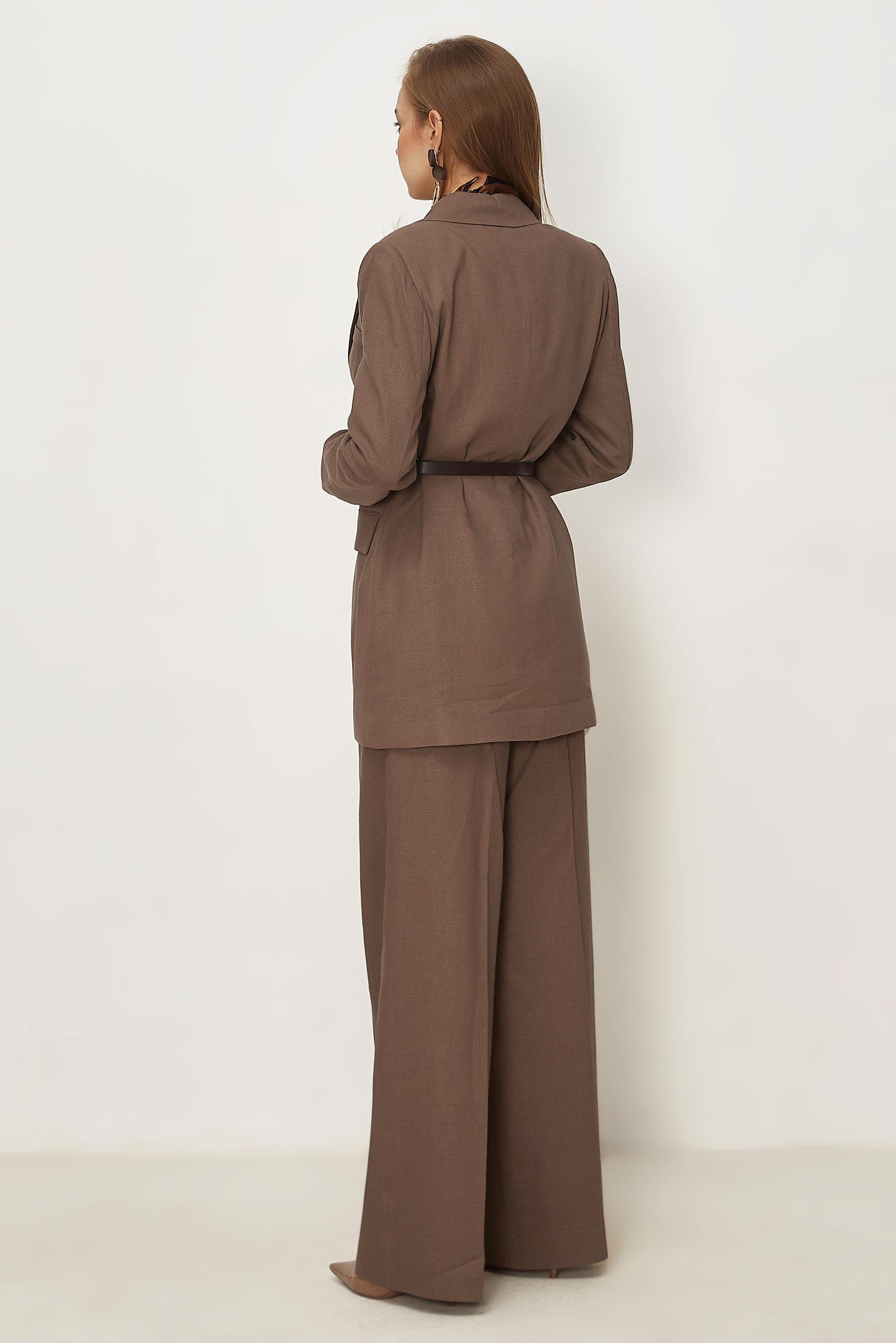 Hijab clothing MINK BELTED LINEN PANTSUIT 30552
