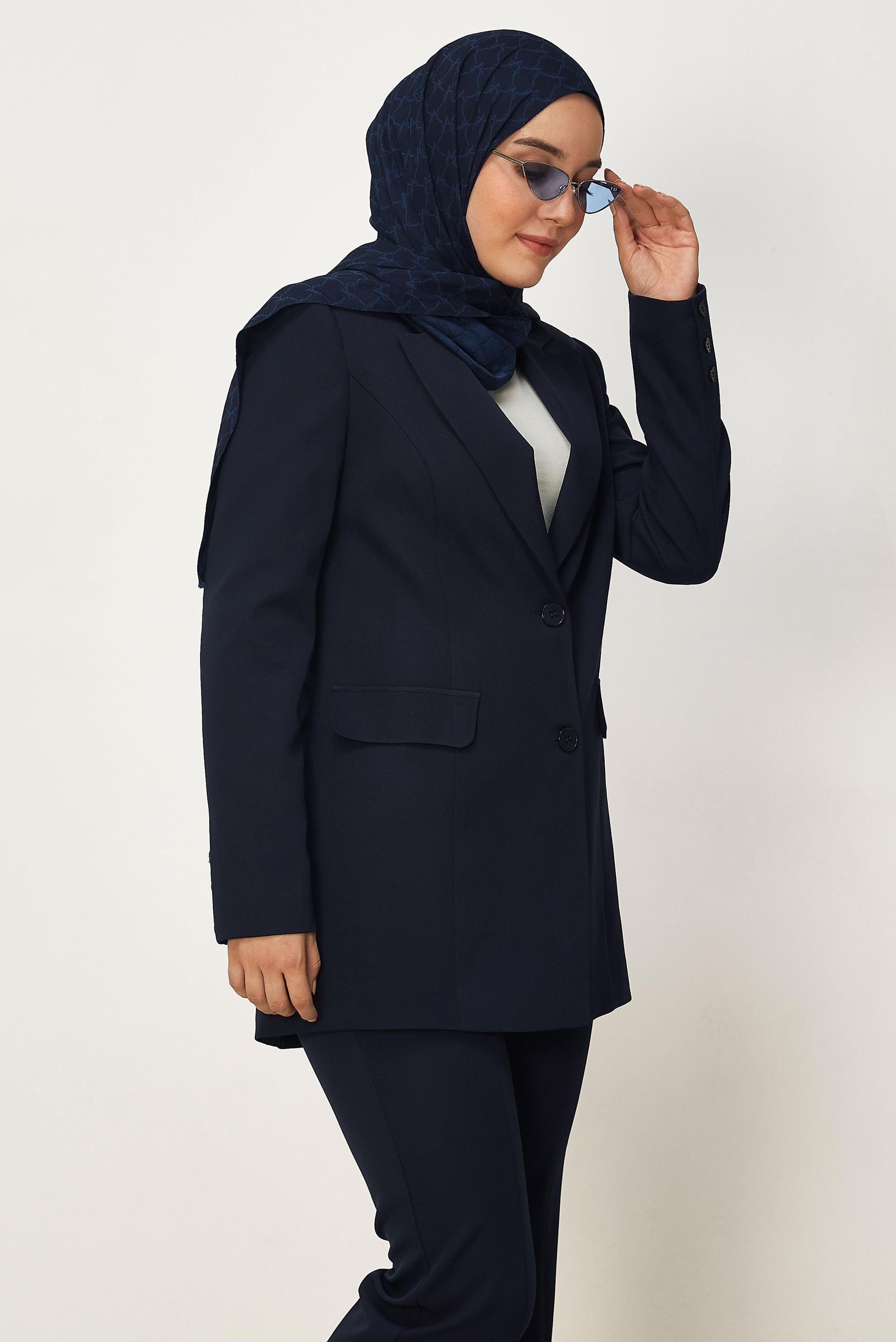 Vêtements hijab BLEU MARINE ENSEMBLE PANTALON CROISÉ 30555