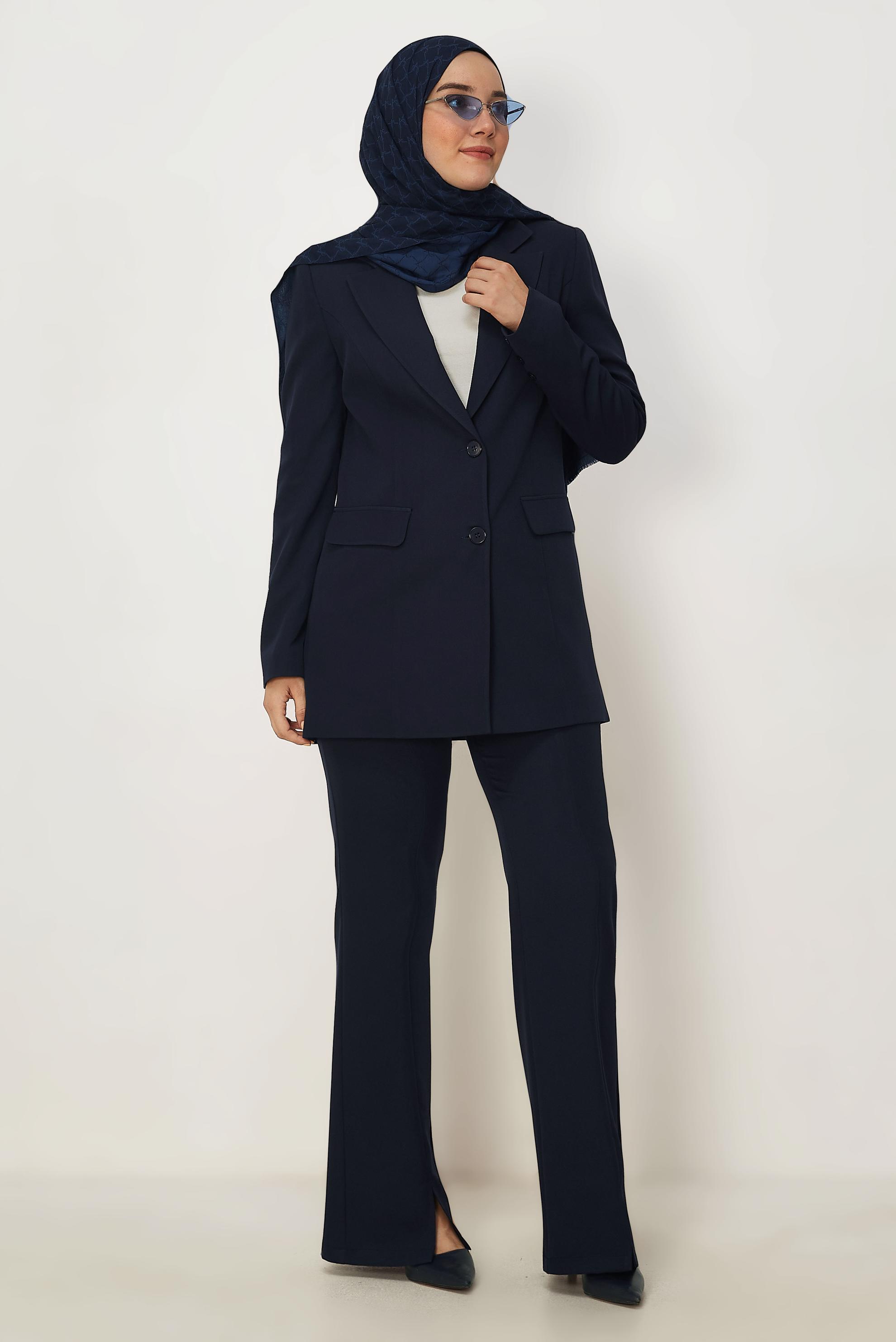 Vêtements hijab BLEU MARINE ENSEMBLE PANTALON CROISÉ 30555