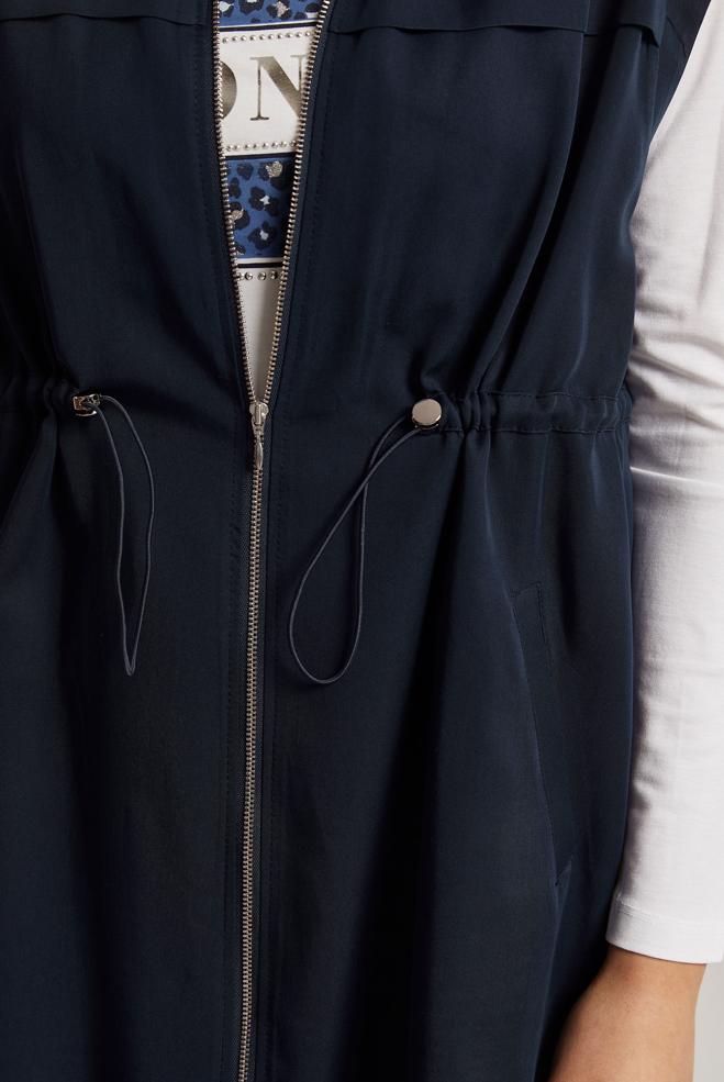 Hijab clothing NAVY BLUE THREE PIECES PANTS LYOCELL SUIT 45643 - ALVİNA