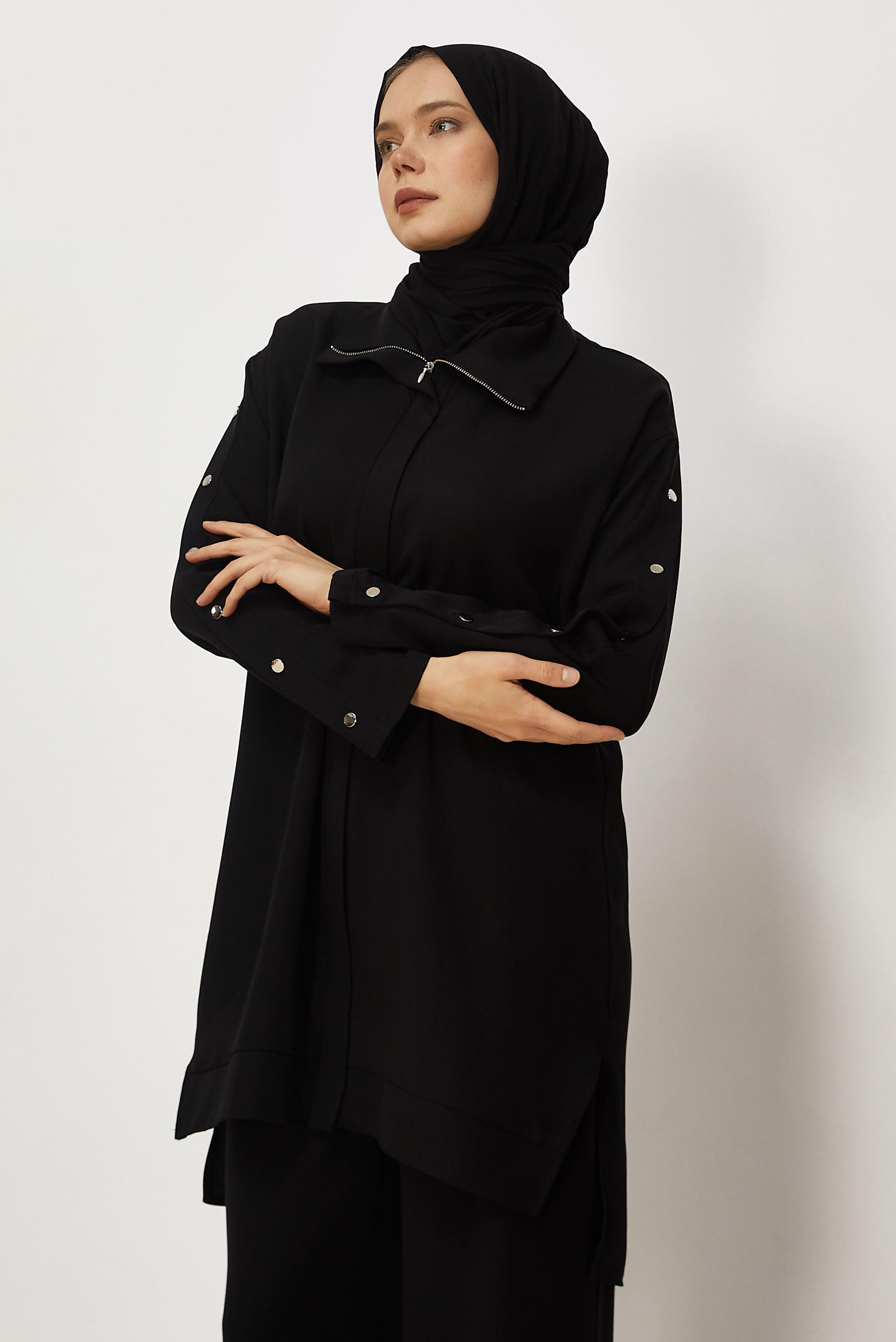 Hijab clothing BLACK SNAPPED PANTSUIT 45653