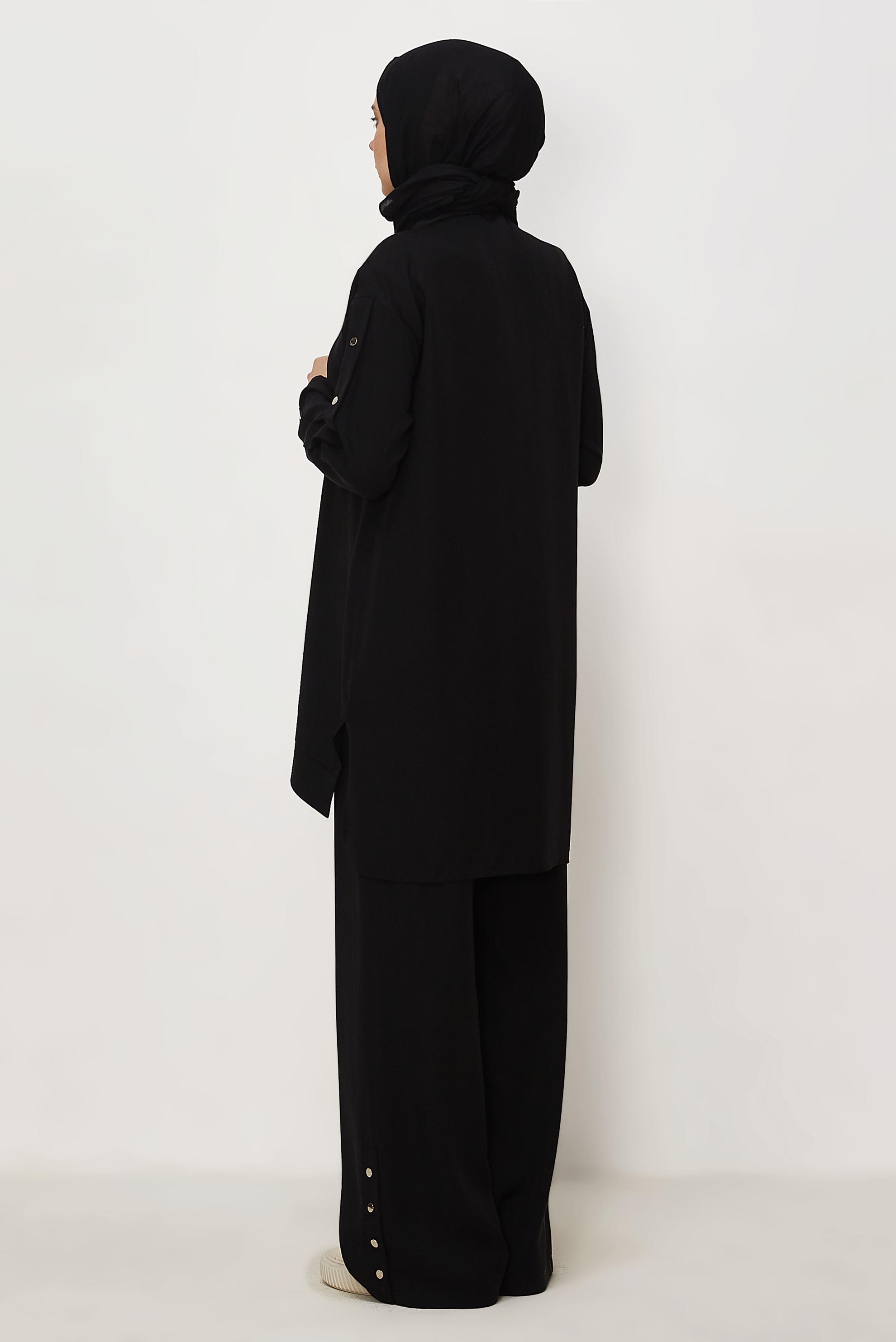 Hijab clothing BLACK SNAPPED PANTSUIT 45653