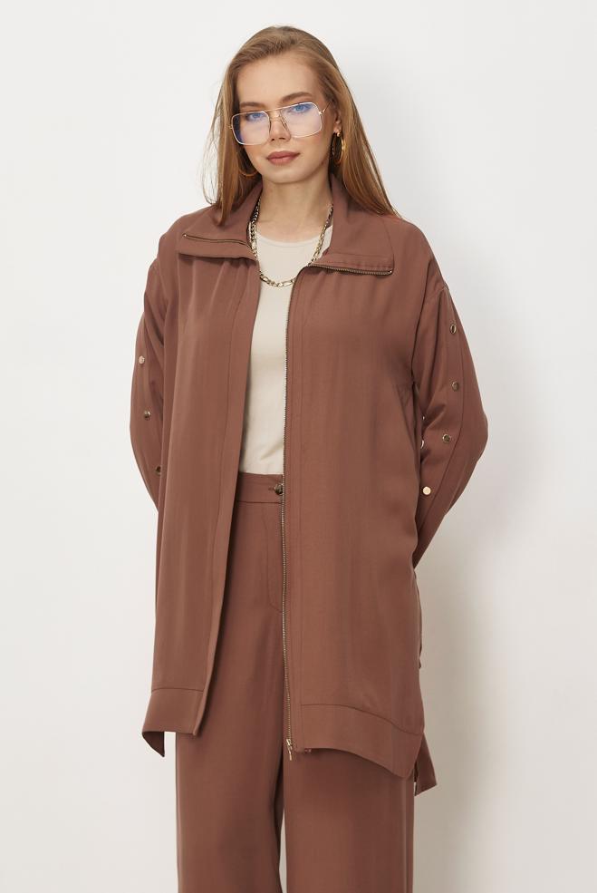 Hijab clothing ORANGE SNAPPED PANTSUIT 45653 - ALVİNA