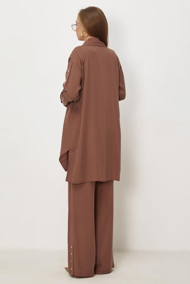 Hijab clothing ORANGE SNAPPED PANTSUIT 45653 - ALVİNA