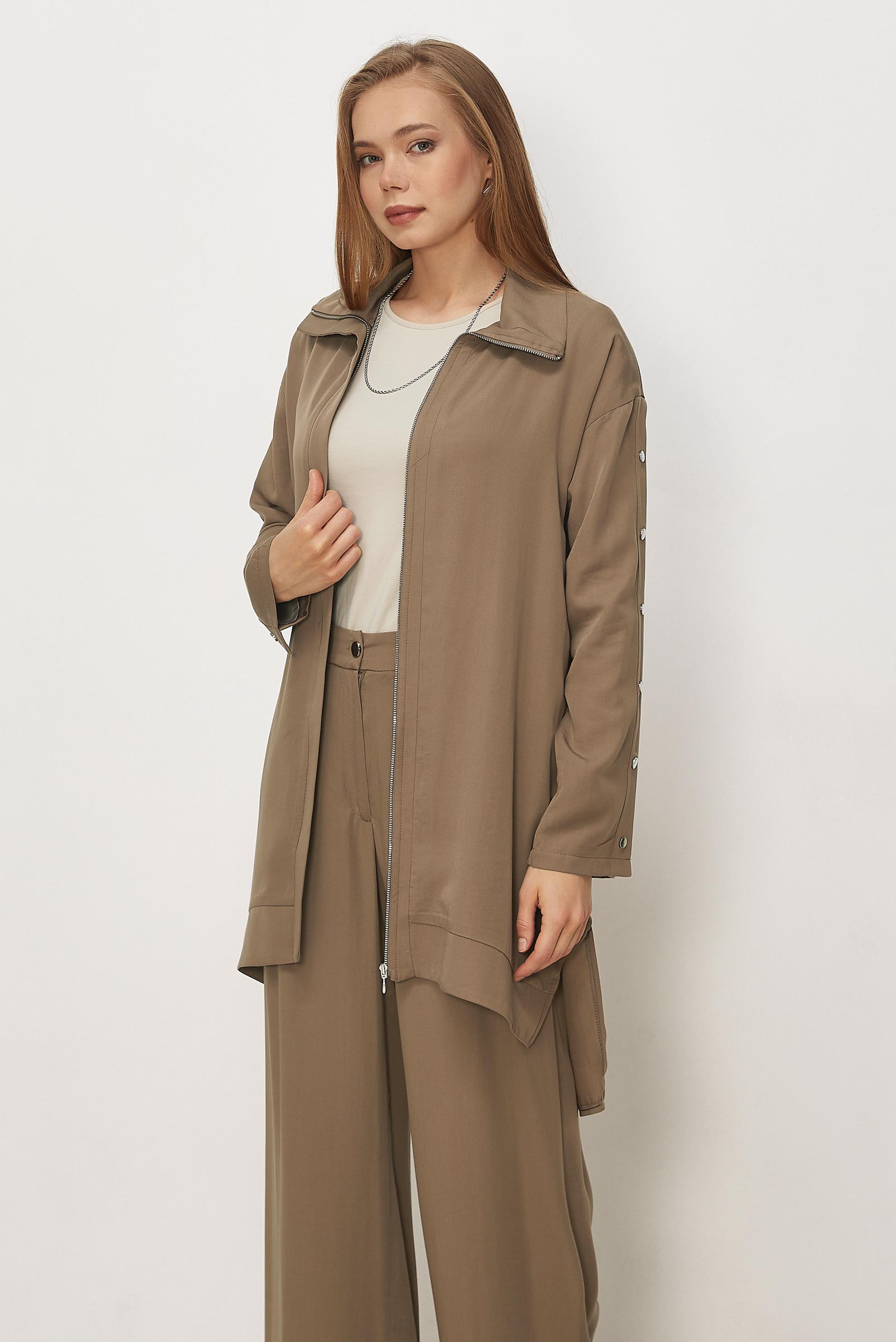 Hijab clothing BROWN SNAPPED PANTSUIT 45653