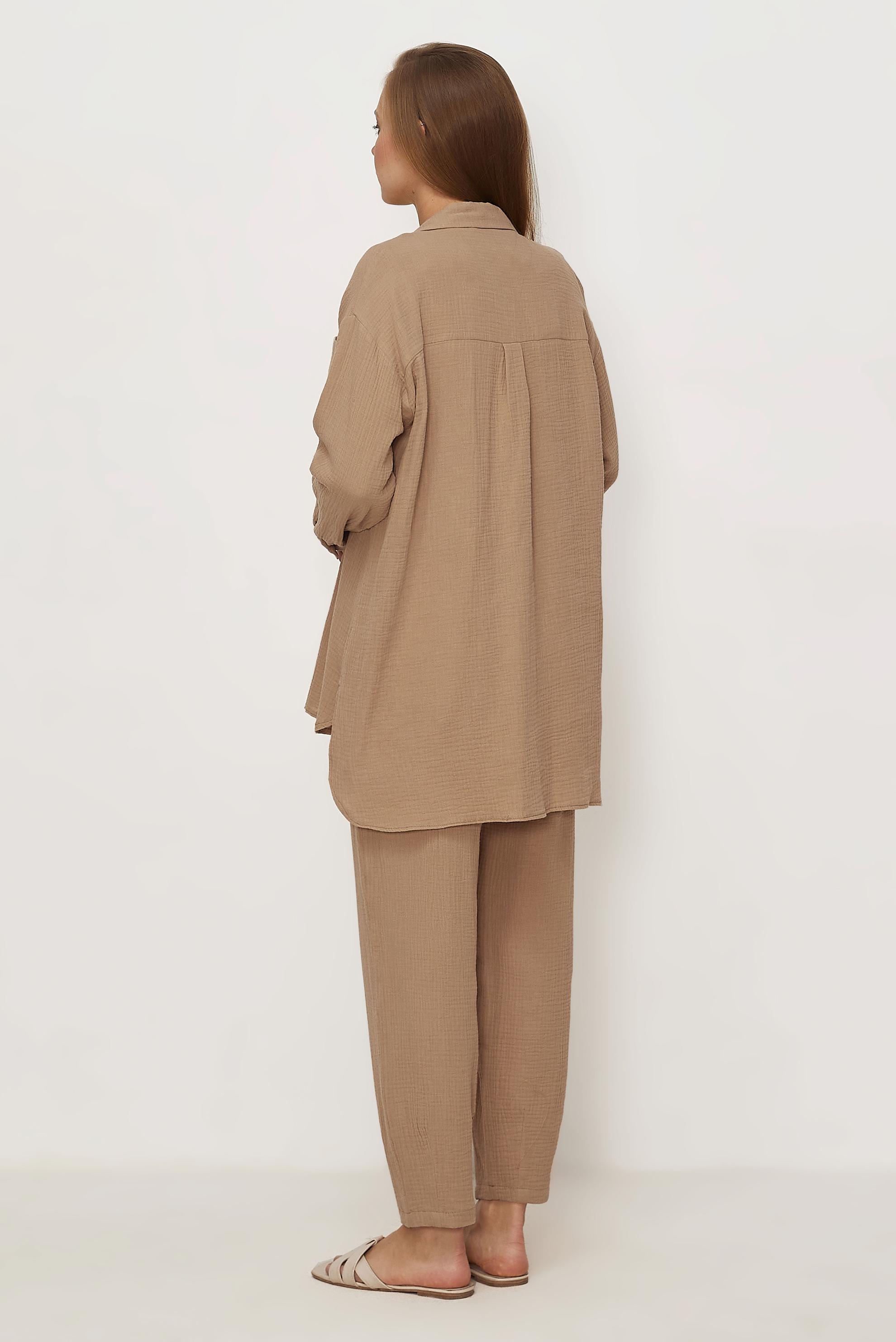 Hijab clothing BEIGE MUSLIN PANTSUIT 45776