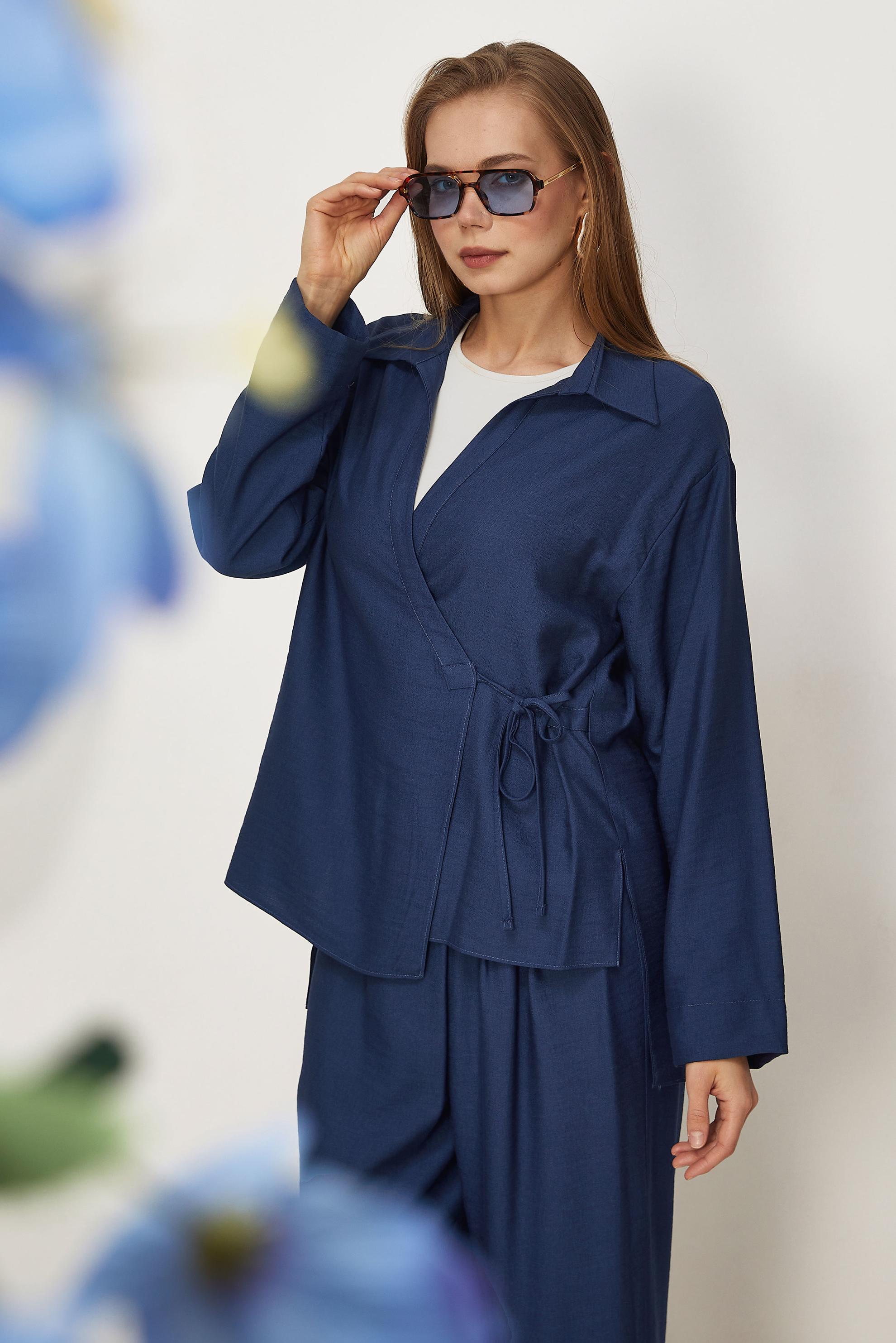Hijab clothing NAVY BLUE TIED PANTSUIT 45781