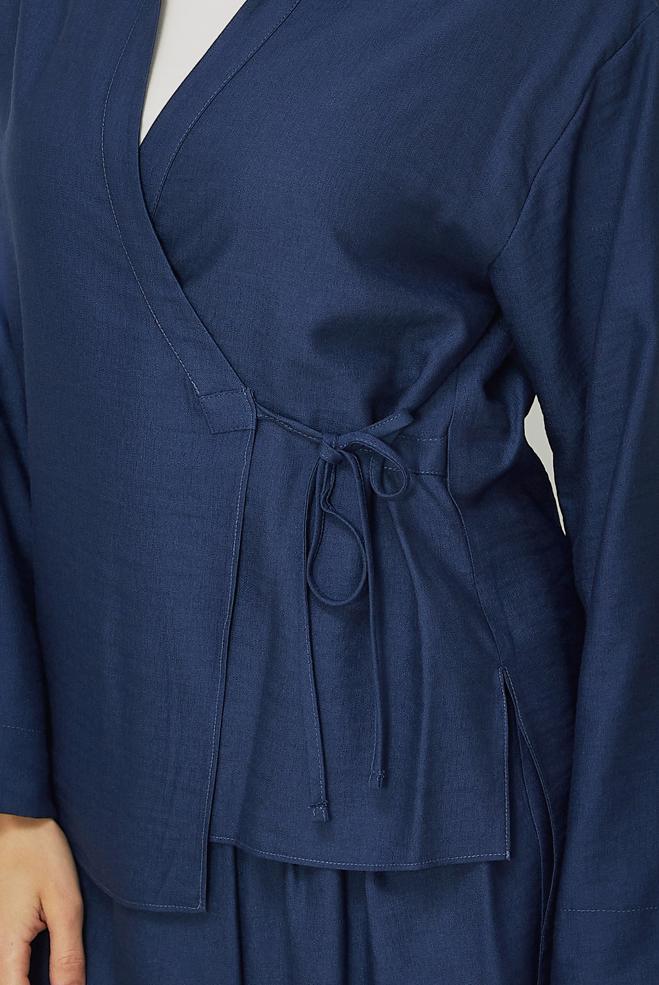 Hijab clothing NAVY BLUE TIED PANTSUIT 45781 - ALVİNA