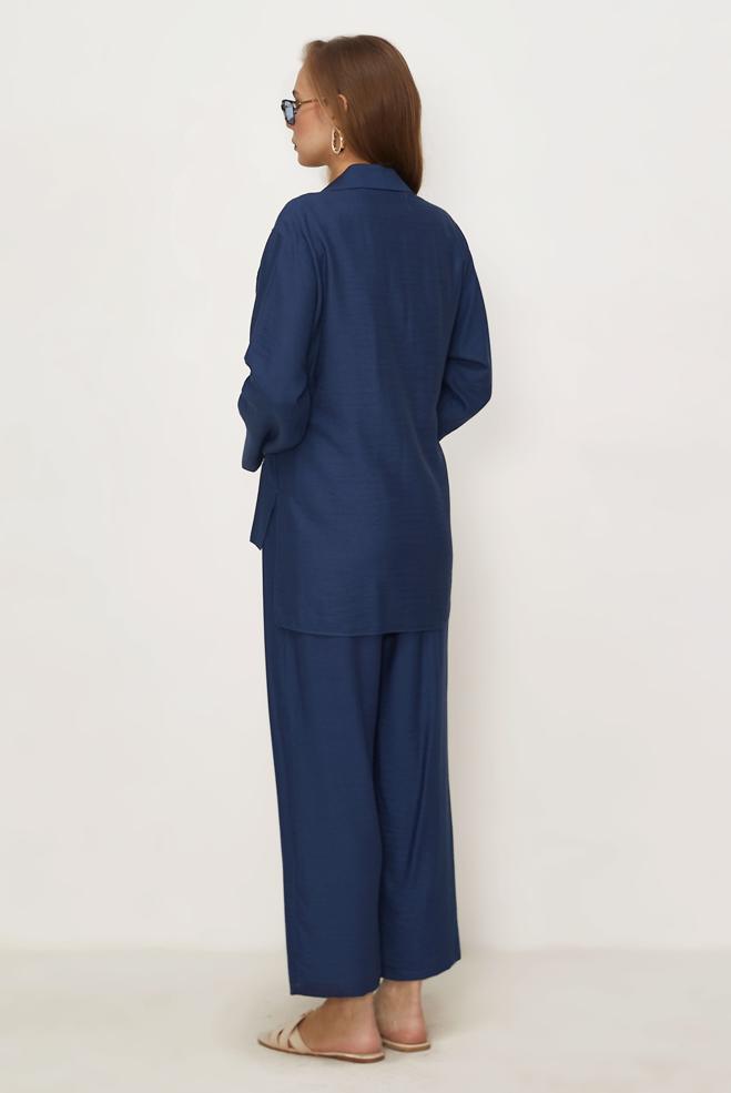 Hijab clothing NAVY BLUE TIED PANTSUIT 45781 - ALVİNA