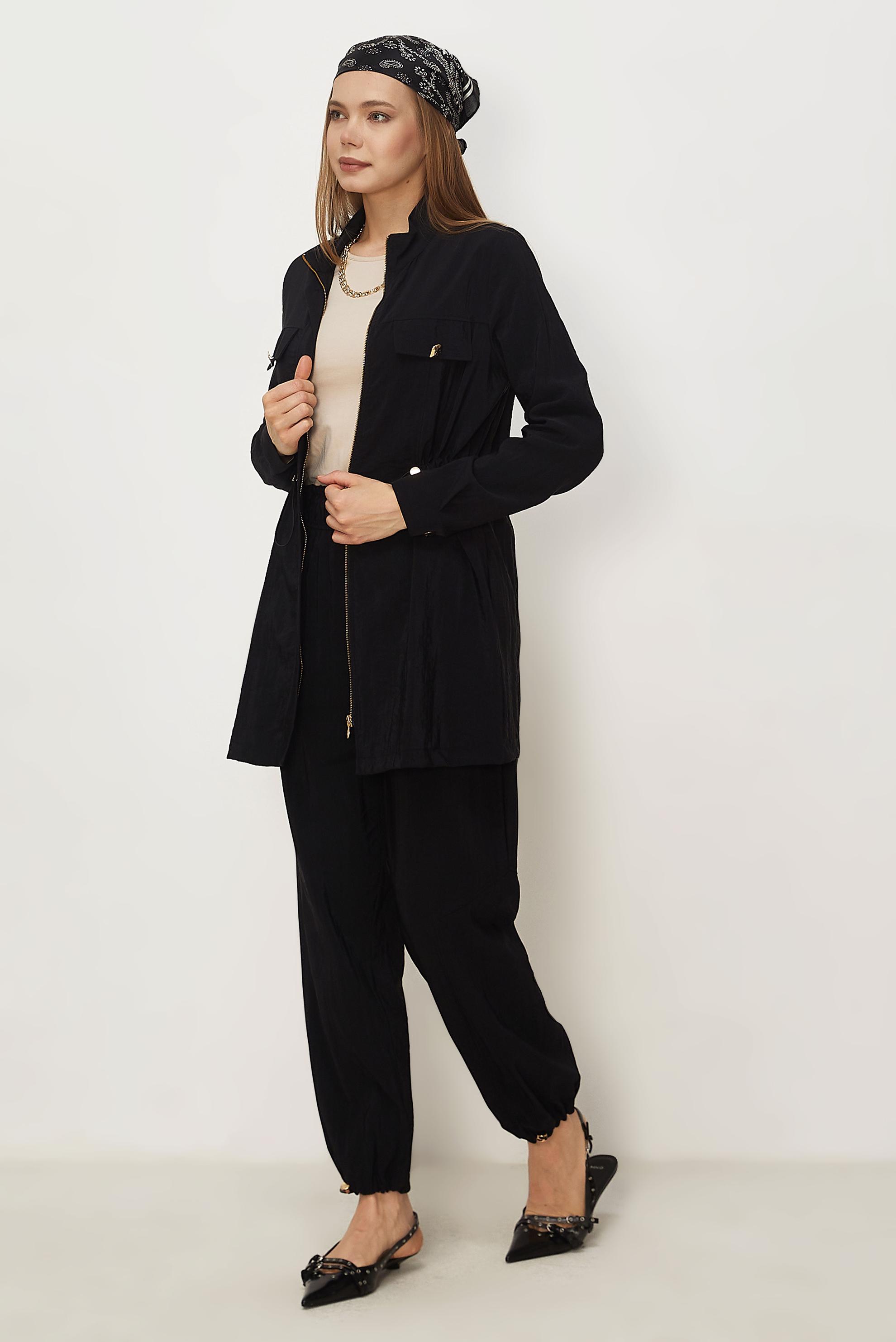 Hijab clothing BLACK PARACHUTE FABRIC PANTSUIT 46317