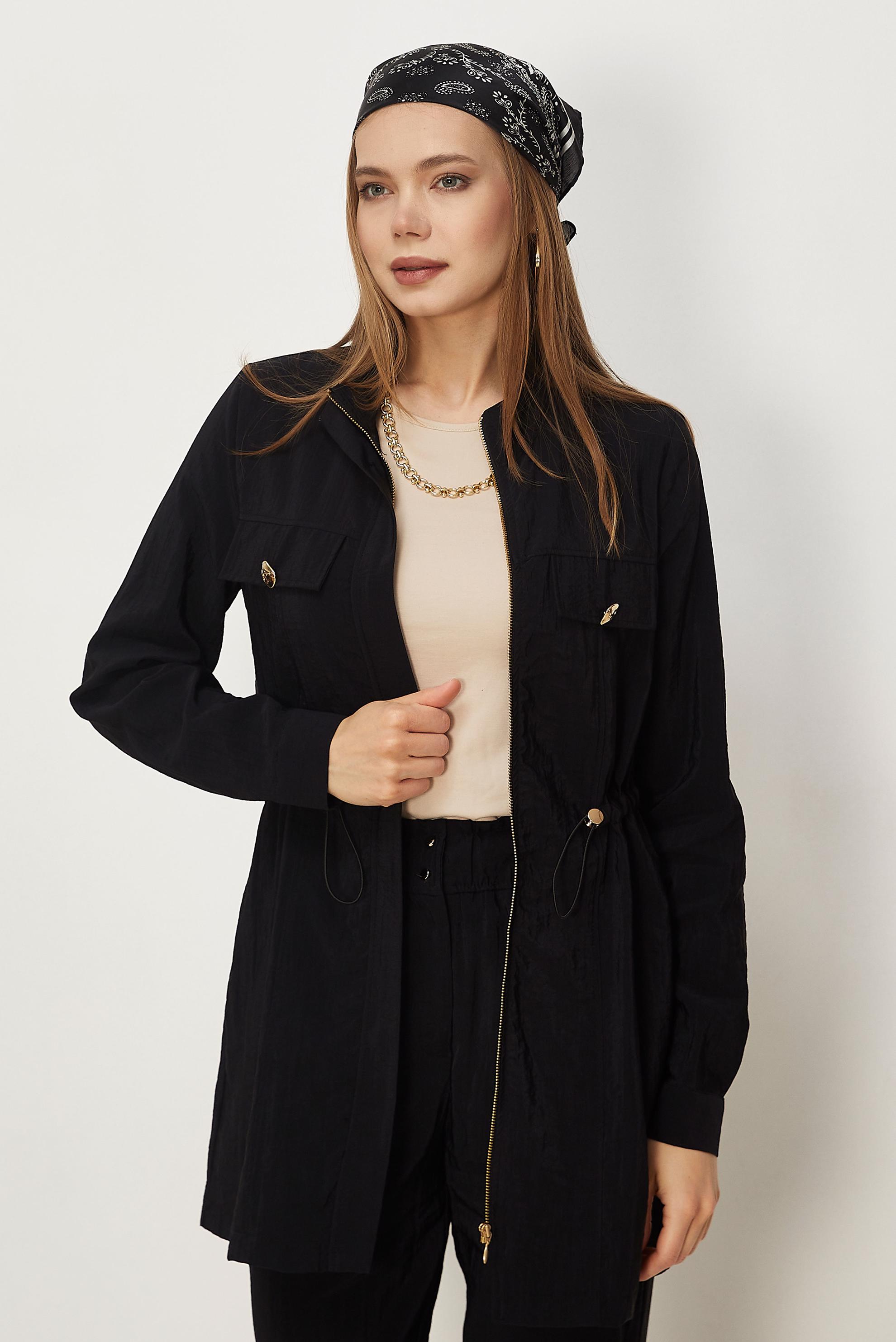 Hijab clothing BLACK PARACHUTE FABRIC PANTSUIT 46317