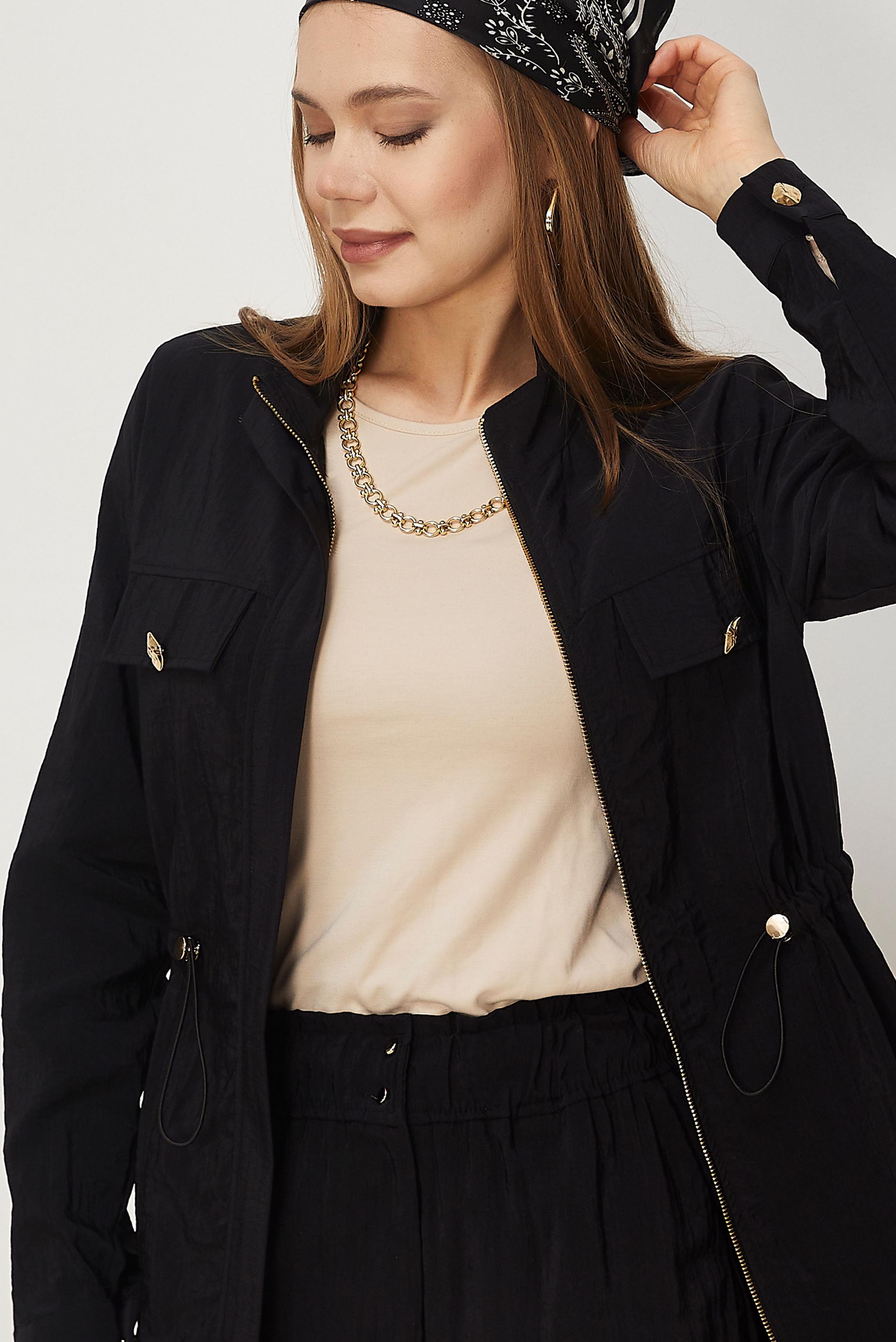 Hijab clothing BLACK PARACHUTE FABRIC PANTSUIT 46317