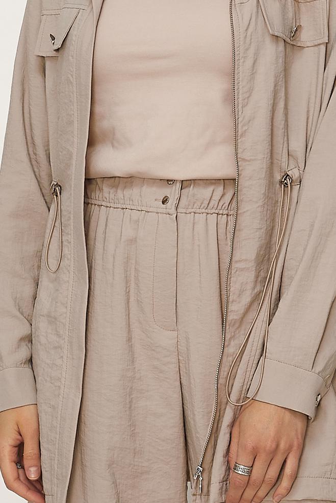 Hijab-Kleidung BEIGE HOSENANZUG AUS FALLSCHIRMSTOFF 46317 - ALVİNA