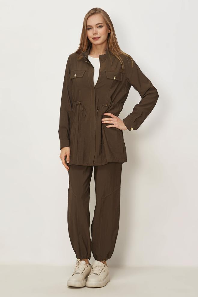 Hijab clothing BROWN PARACHUTE FABRIC PANTSUIT 46317 - ALVİNA
