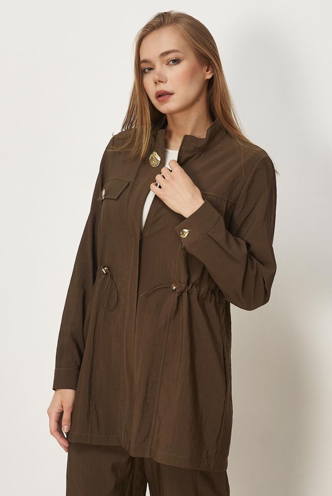 Hijab clothing BROWN PARACHUTE FABRIC PANTSUIT 46317 - ALVİNA