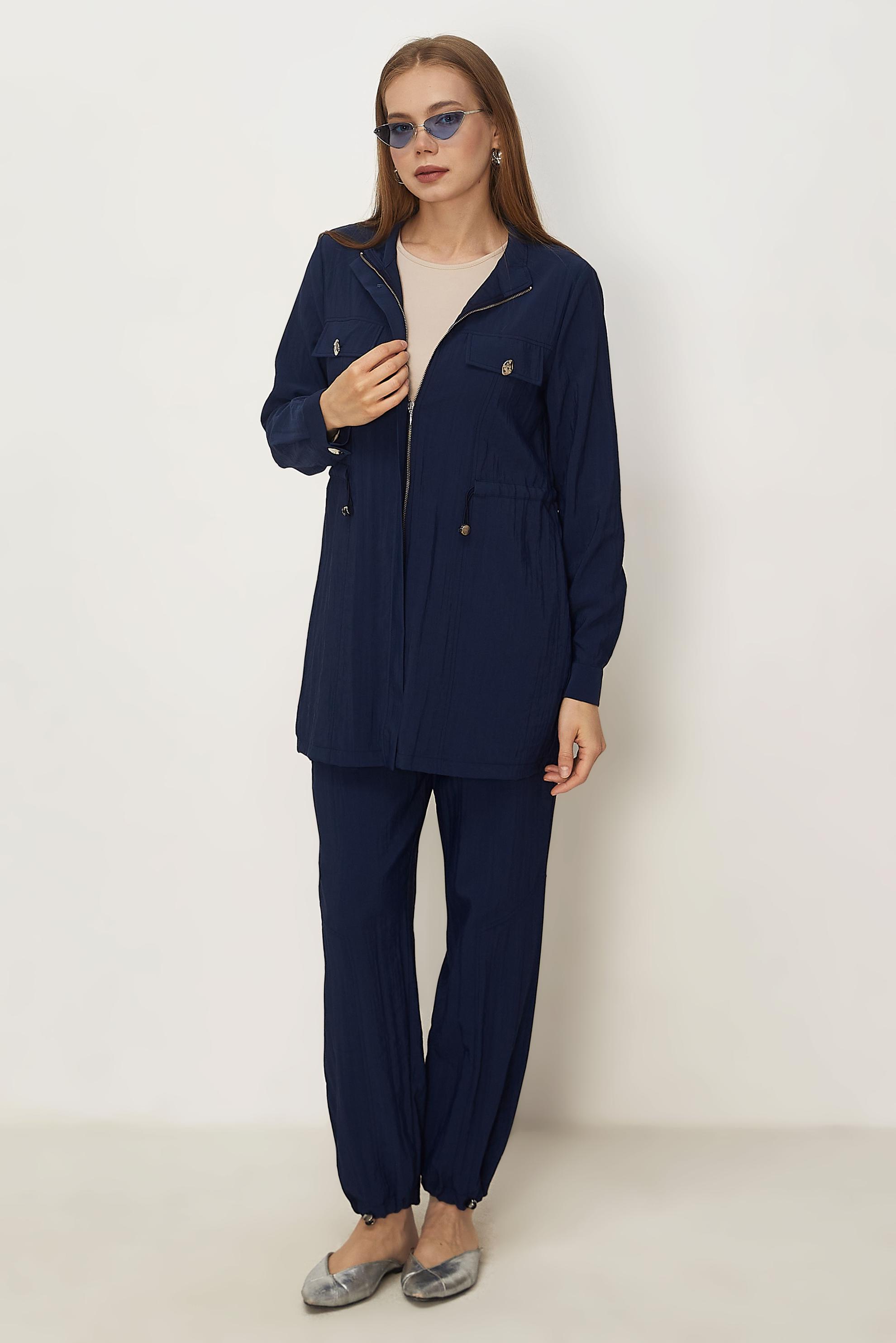 Hijab-Kleidung NAVY BLAU HOSENANZUG AUS FALLSCHIRMSTOFF 46317