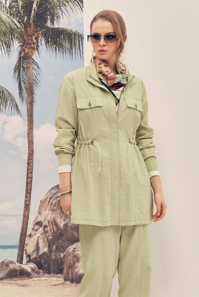 Hijab-Kleidung SAND HOSENANZUG AUS FALLSCHIRMSTOFF 46317 - ALVİNA