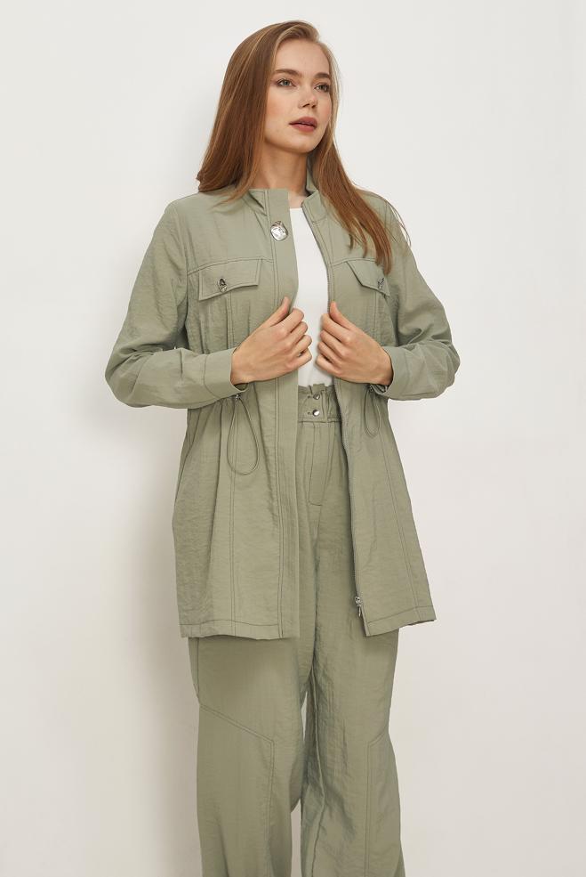 Hijab clothing BEIGE PARACHUTE FABRIC PANTSUIT 46317 - ALVİNA