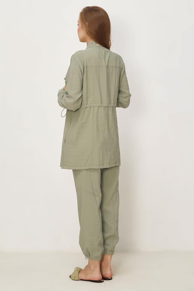 Hijab clothing BEIGE PARACHUTE FABRIC PANTSUIT 46317 - ALVİNA