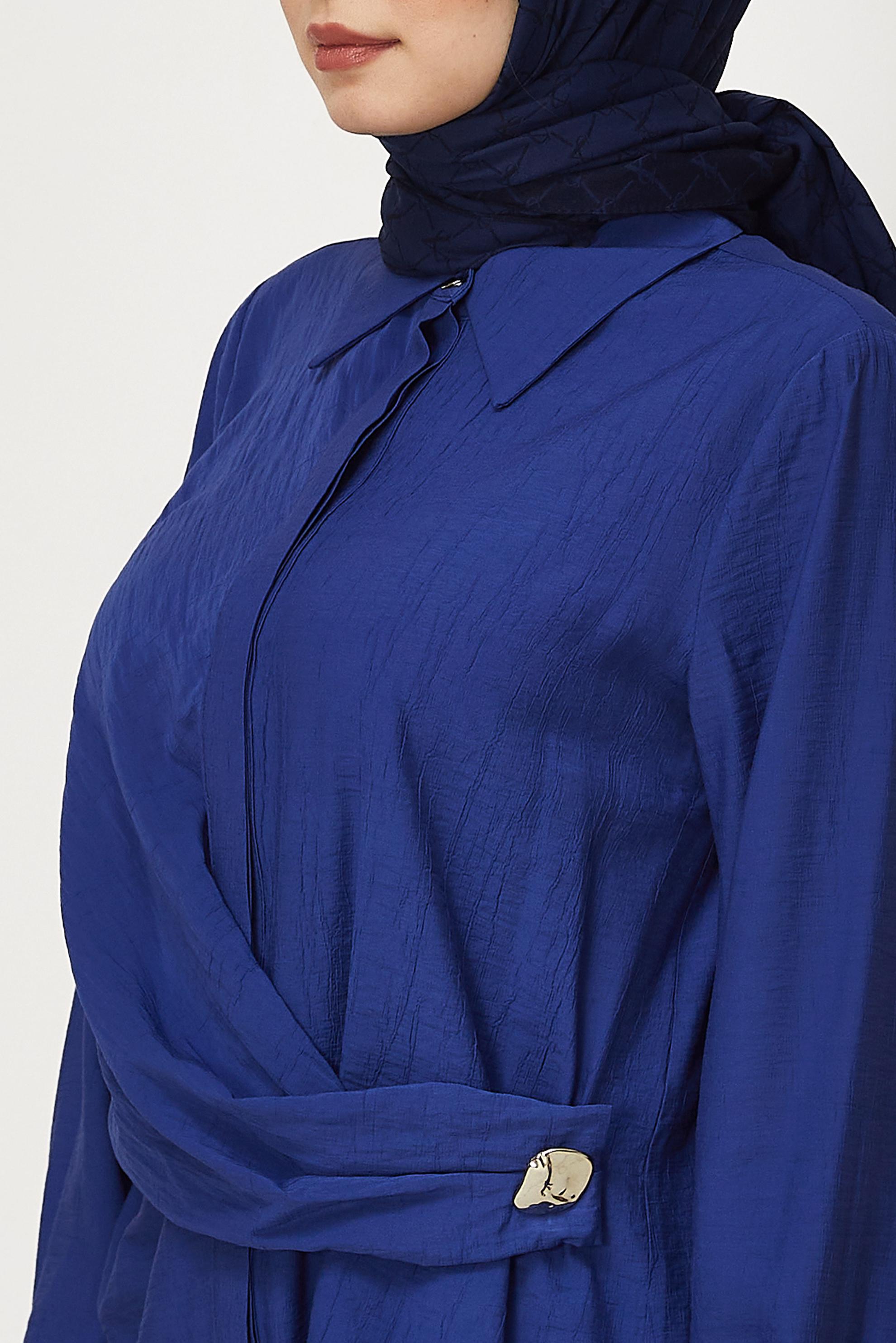 Hijab-Kleidung NAVY BLAU HOSENANZUG MIT HEMDKRAGEN 46326