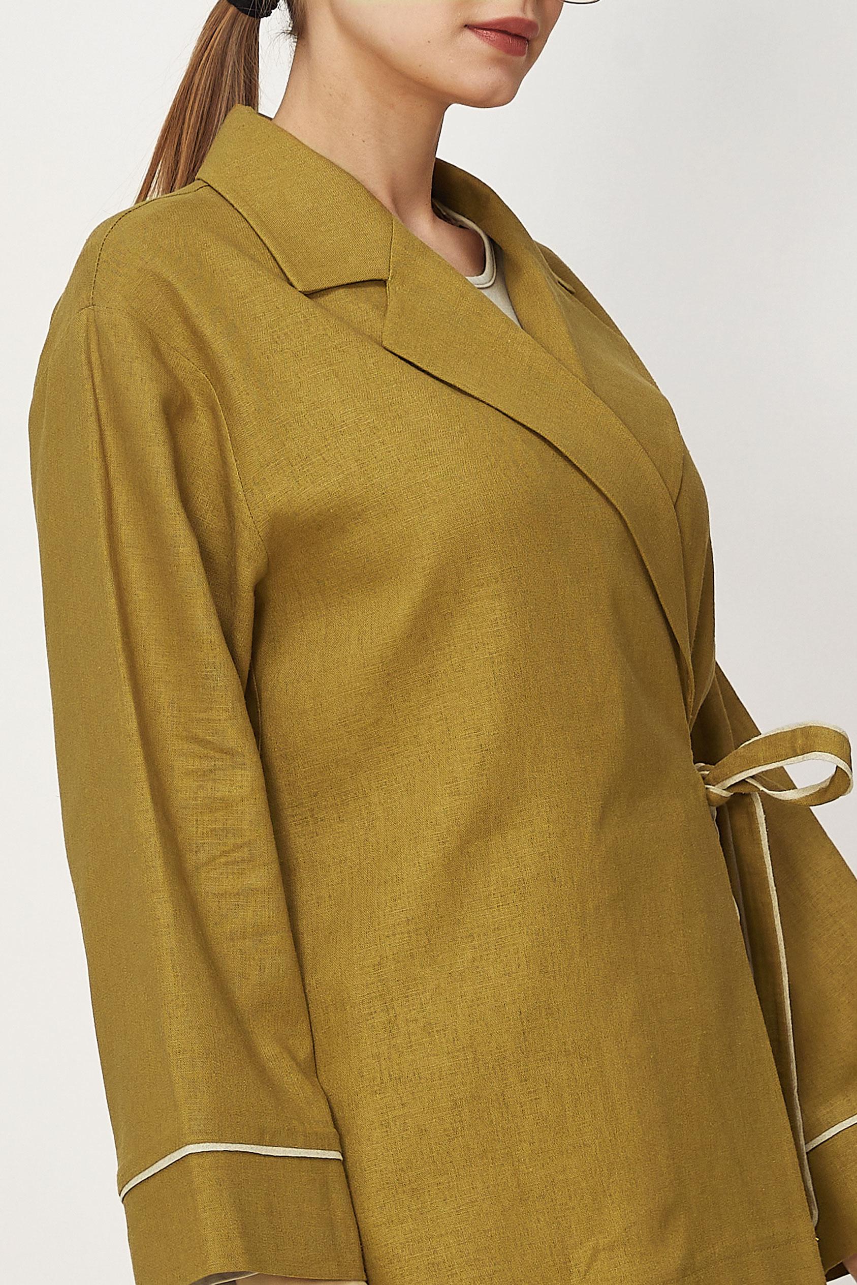 Hijab-Kleidung GELB HOSENANZUG AUS LEINEN 46344