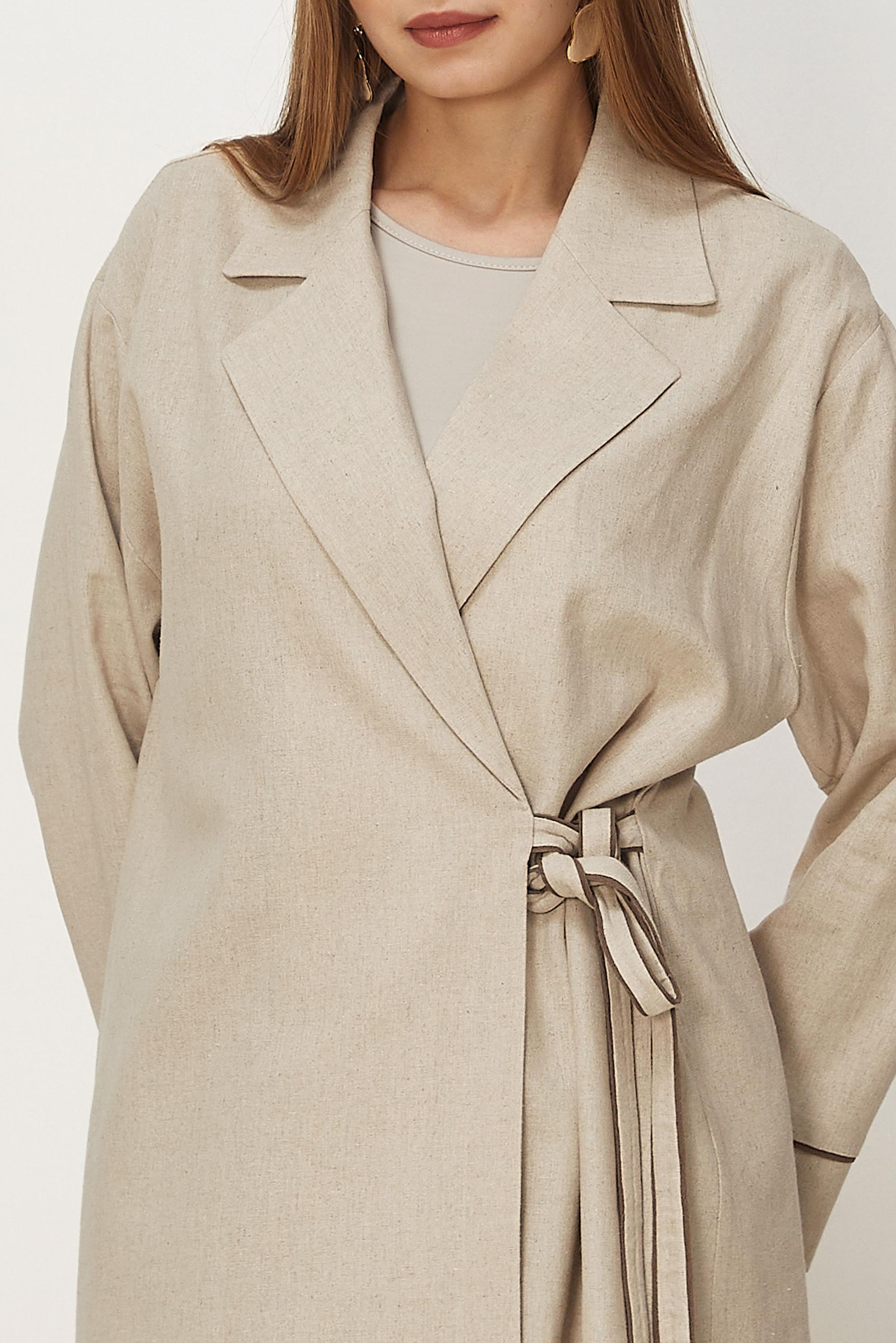 Hijab-Kleidung BEIGE HOSENANZUG AUS LEINEN 46344