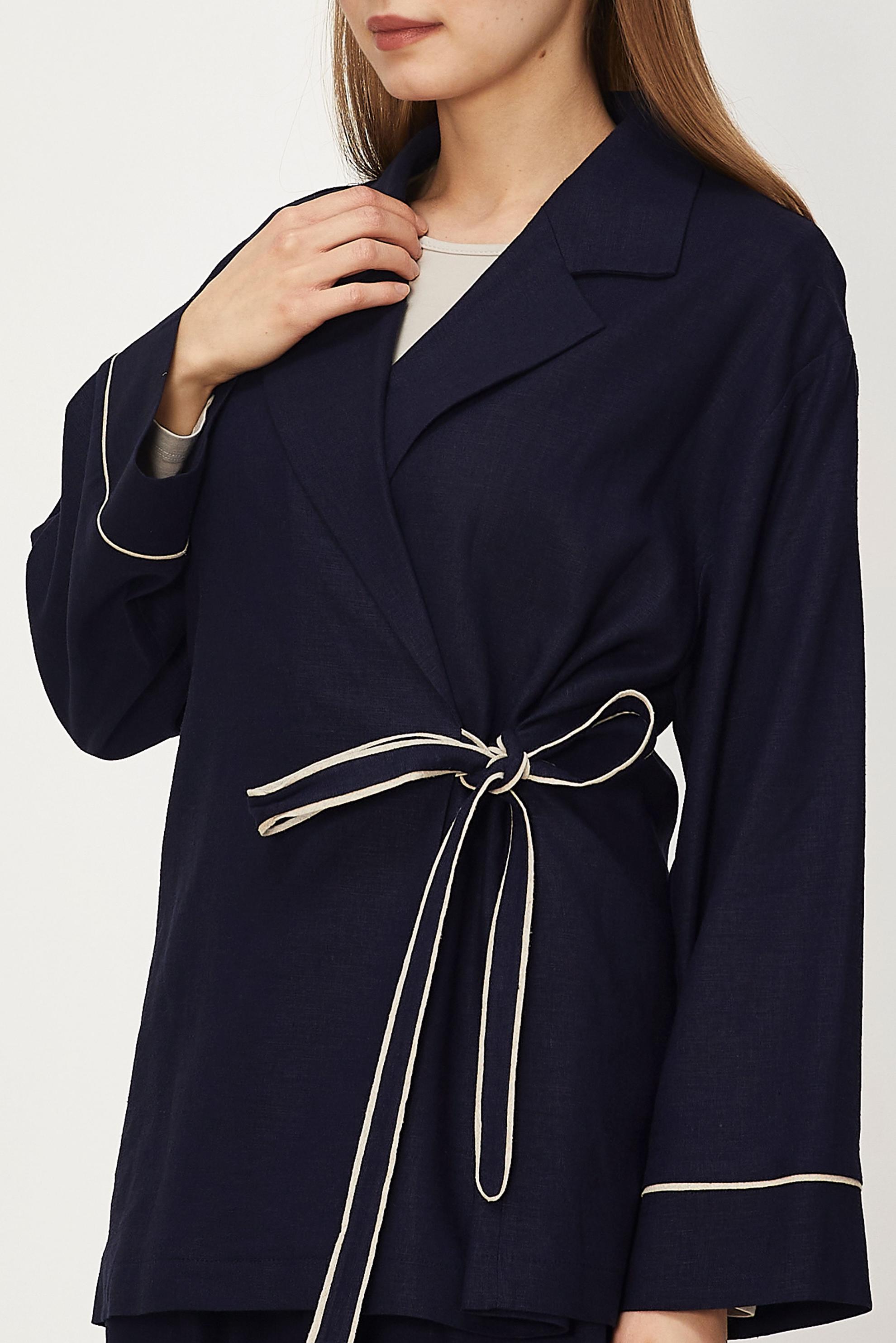 Hijab-Kleidung NAVY BLAU HOSENANZUG AUS LEINEN 46344