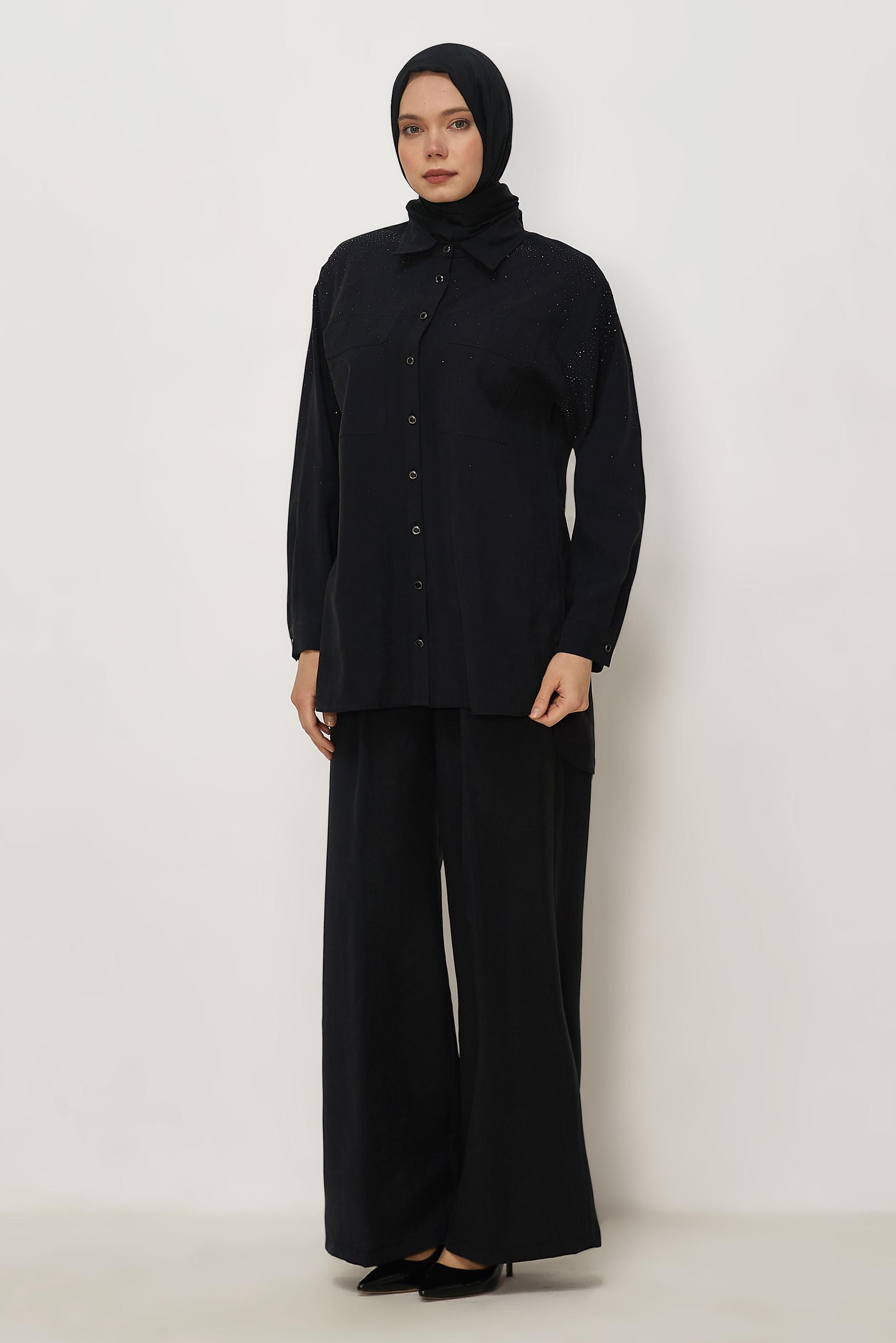 Hijab clothing BLACK GEM DETAILED MODAL PANTSUIT 46380