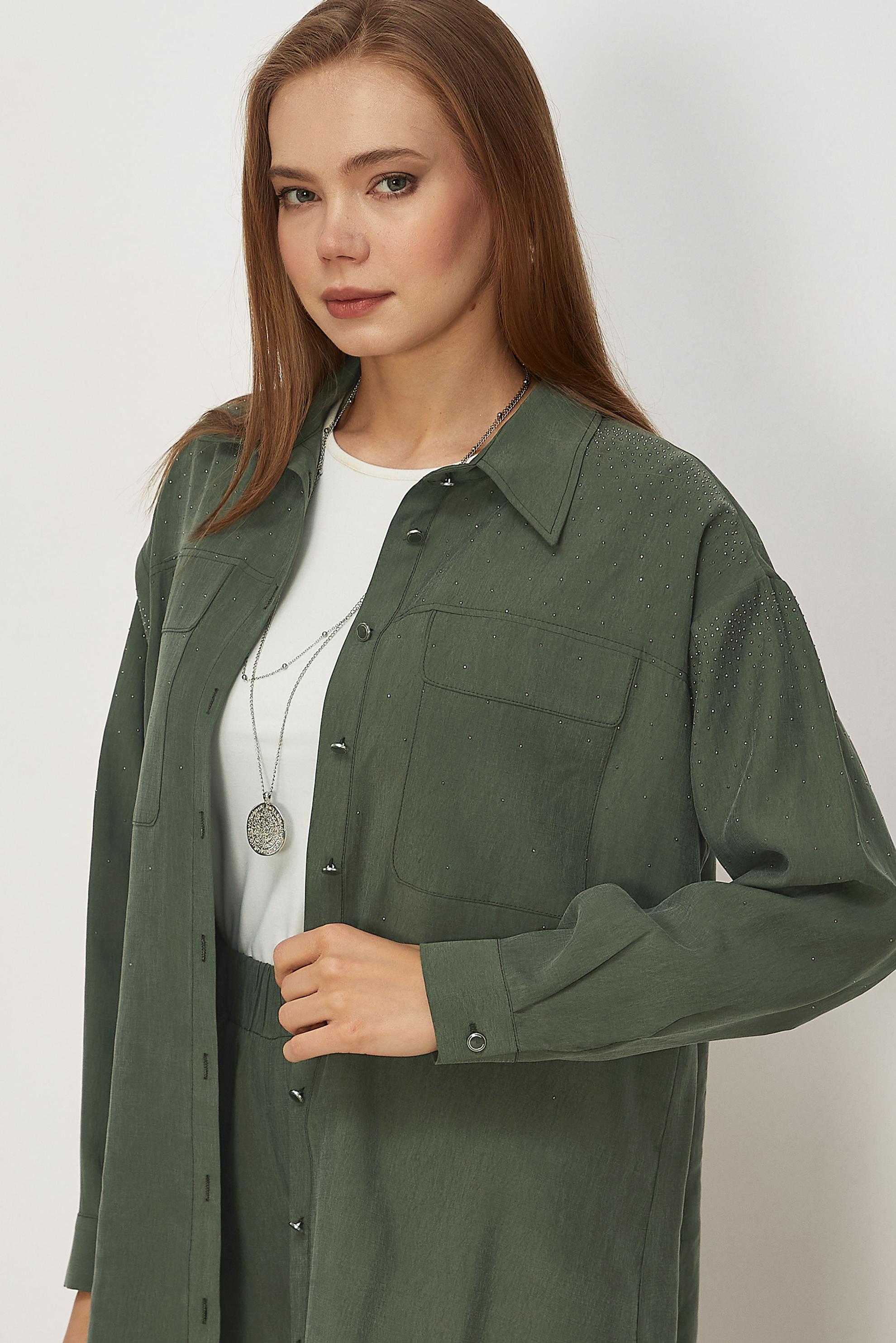 Hijab clothing KHAKI GEM DETAILED MODAL PANTSUIT 46380