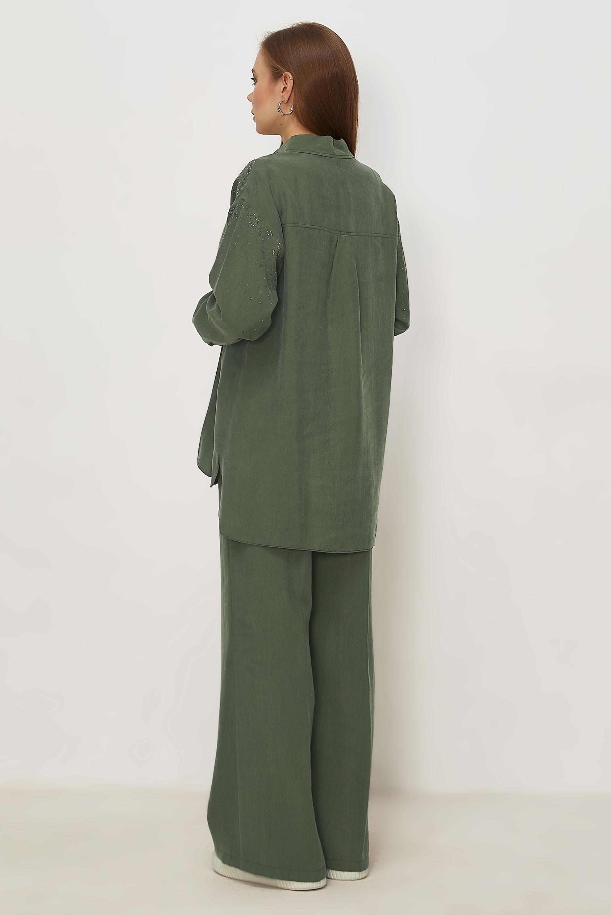 Hijab clothing KHAKI GEM DETAILED MODAL PANTSUIT 46380