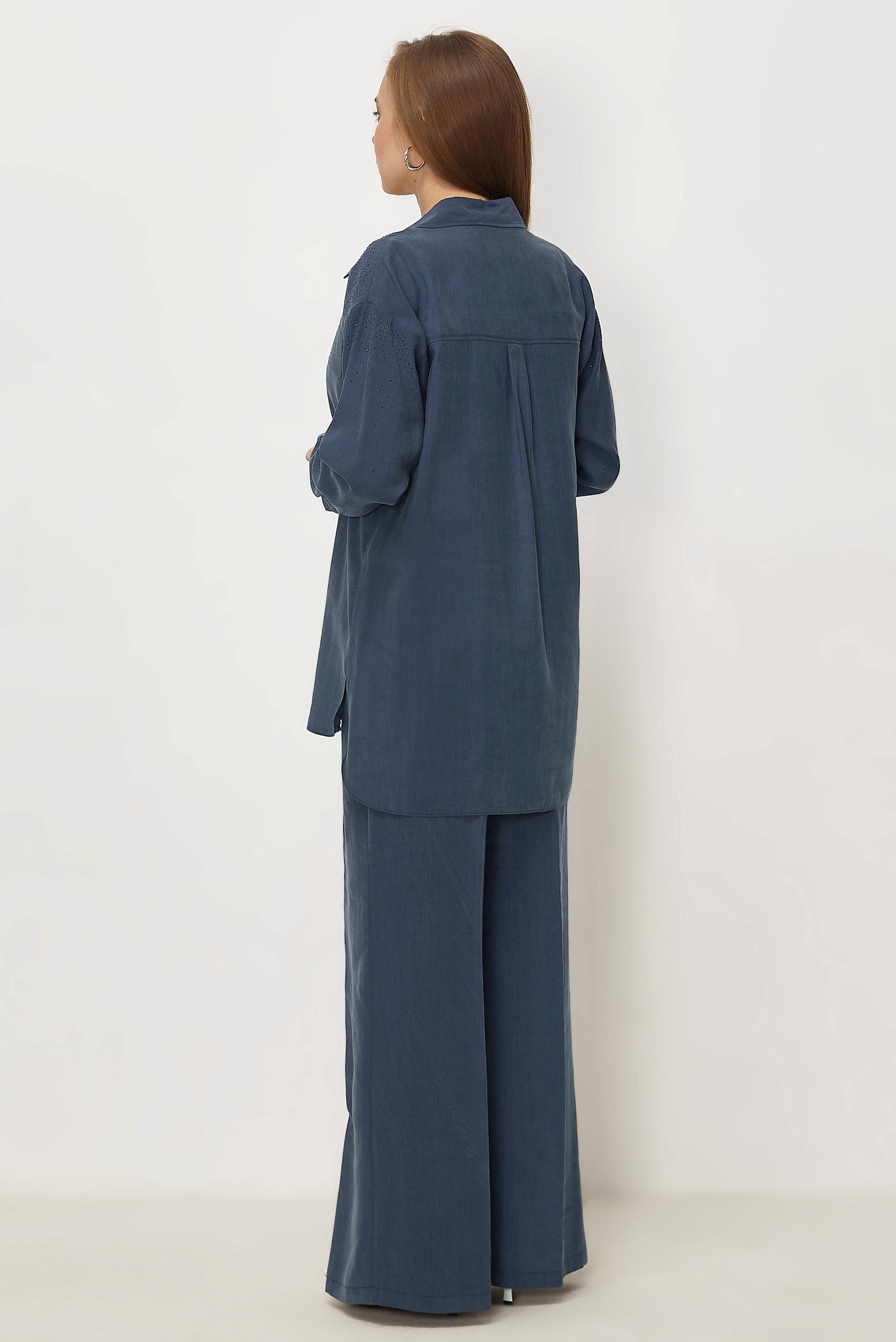 Hijab clothing NAVY BLUE GEM DETAILED MODAL PANTSUIT 46380