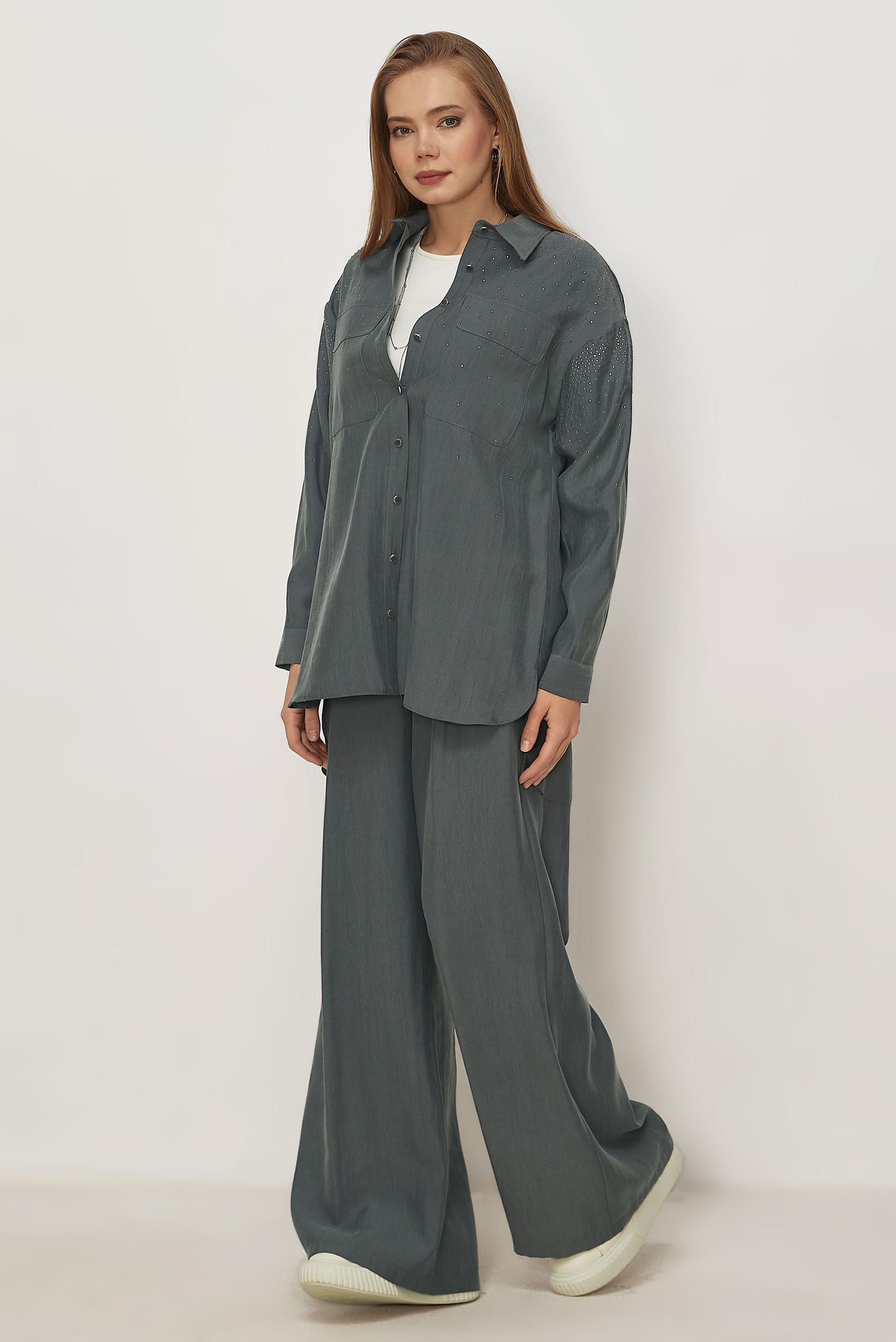 Hijab clothing GREY GEM DETAILED MODAL PANTSUIT 46380