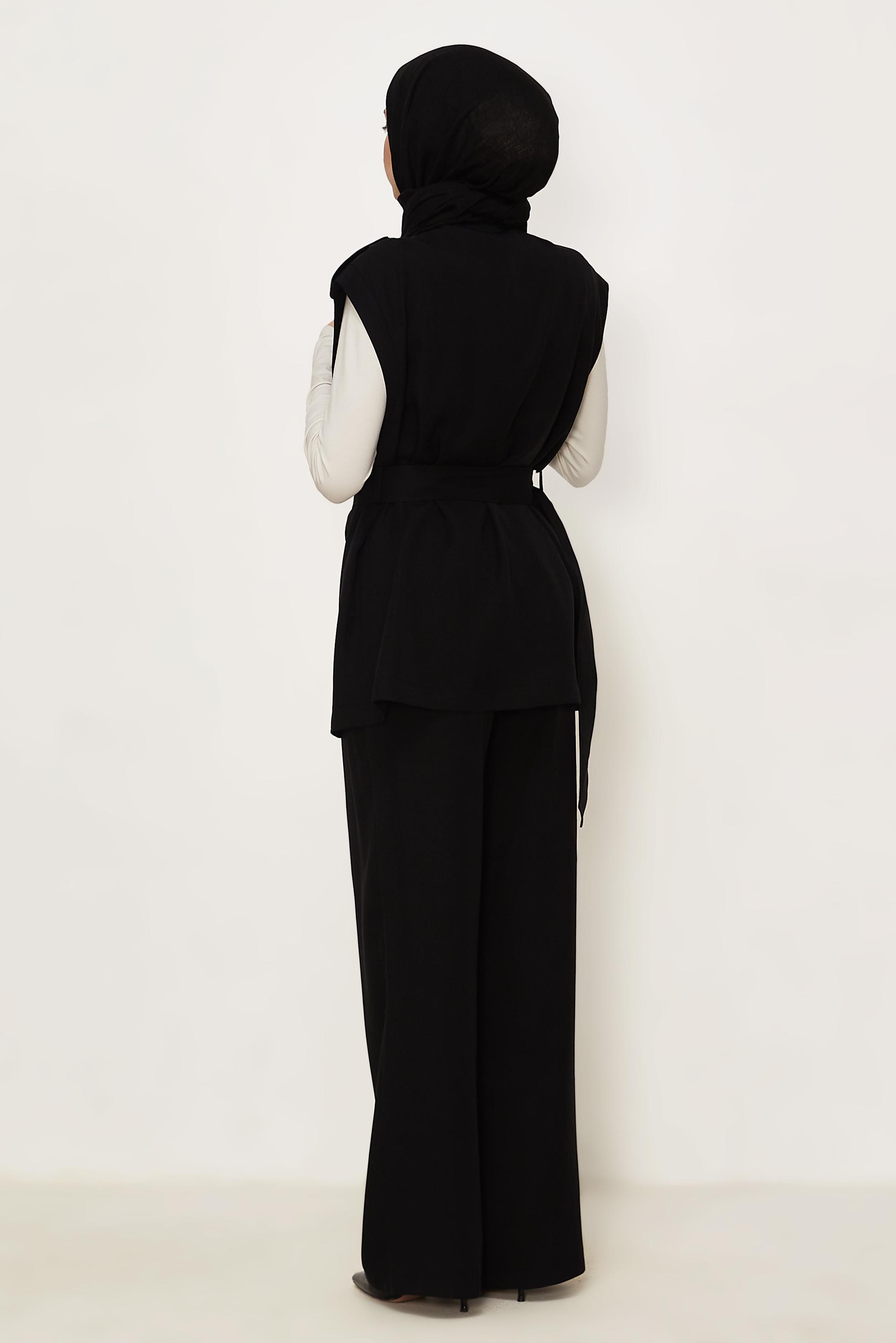 Hijab clothing BLACK BELTED PANTSUIT 46392