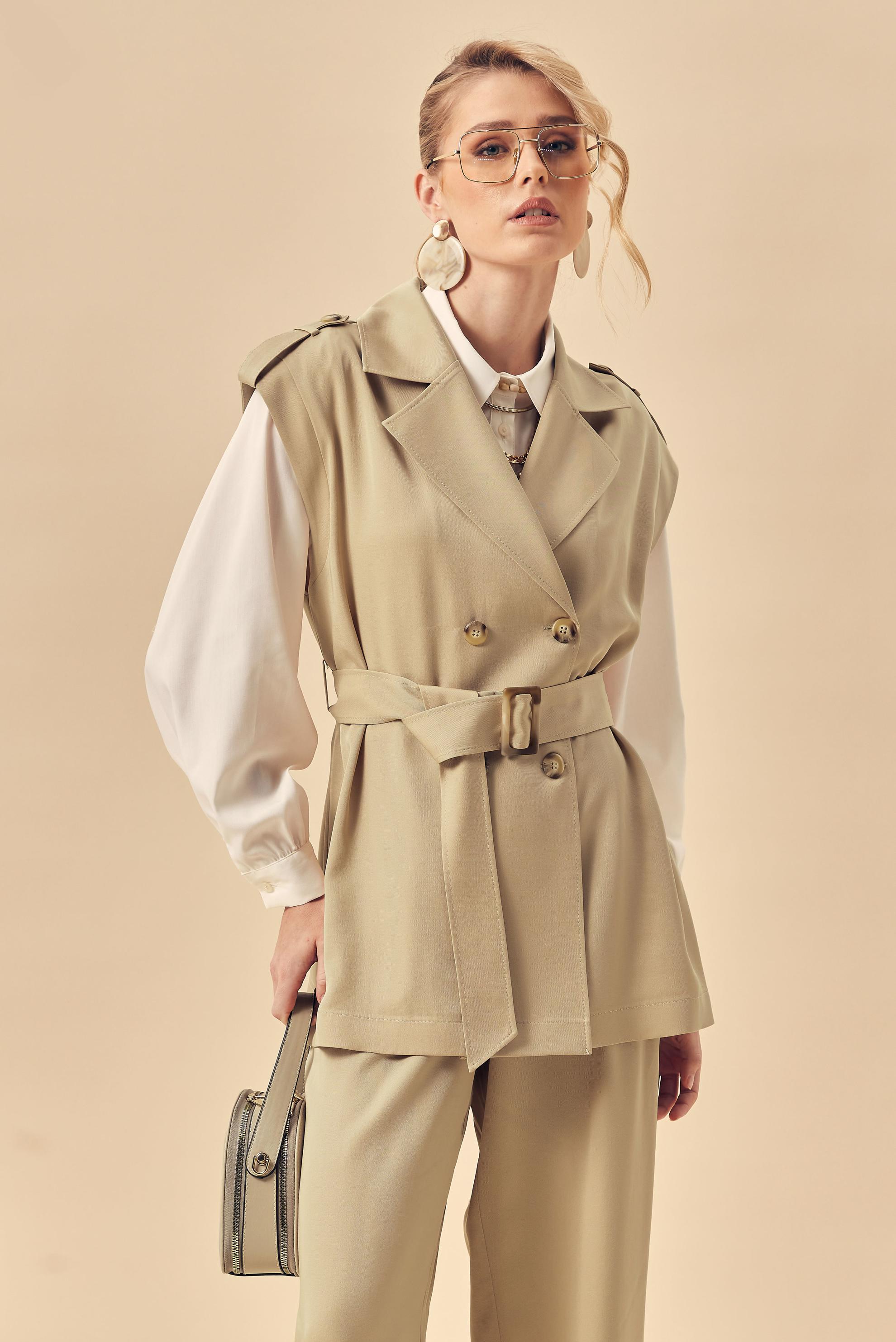 Hijab clothing BEIGE BELTED PANTSUIT 46392